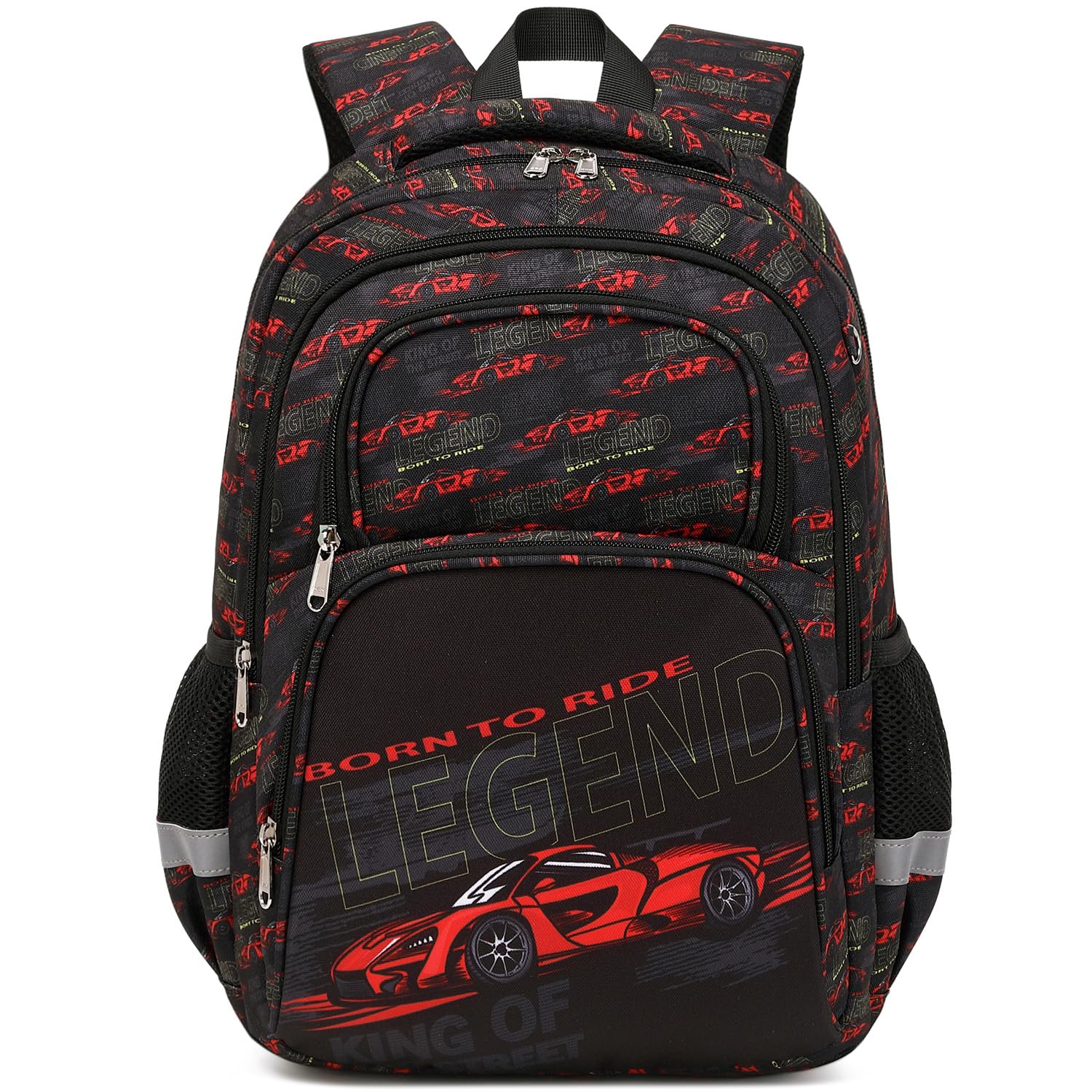 ABShoo Cute Car Design Backpack for Boys - Elementary & Kindergarten School Bag (Black) - Durable Kids Backpack for School, Travel & Daily Use