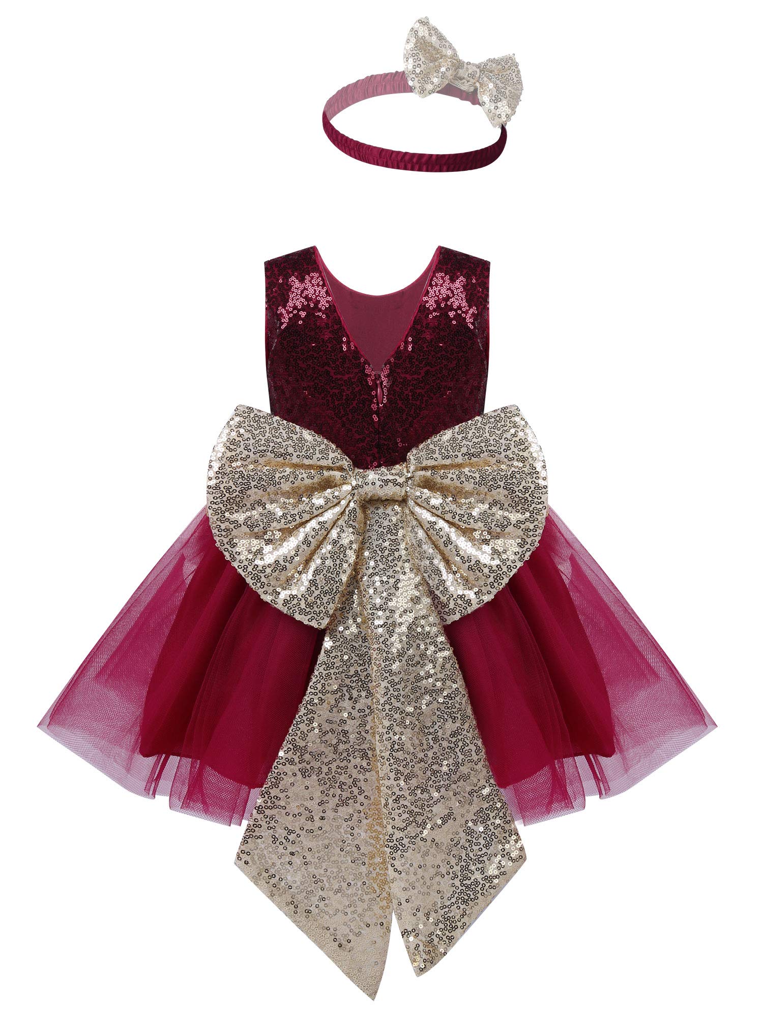 Jelory Infant Baby Girls Sequined Bowknot Tutu Princess Dress - Elegant Flower Girl Dress for Weddings, Bridesmaid, Birthday Parties & Special Occasions | Perfect for Photo Shoots, Pageants & Holiday Celebrations