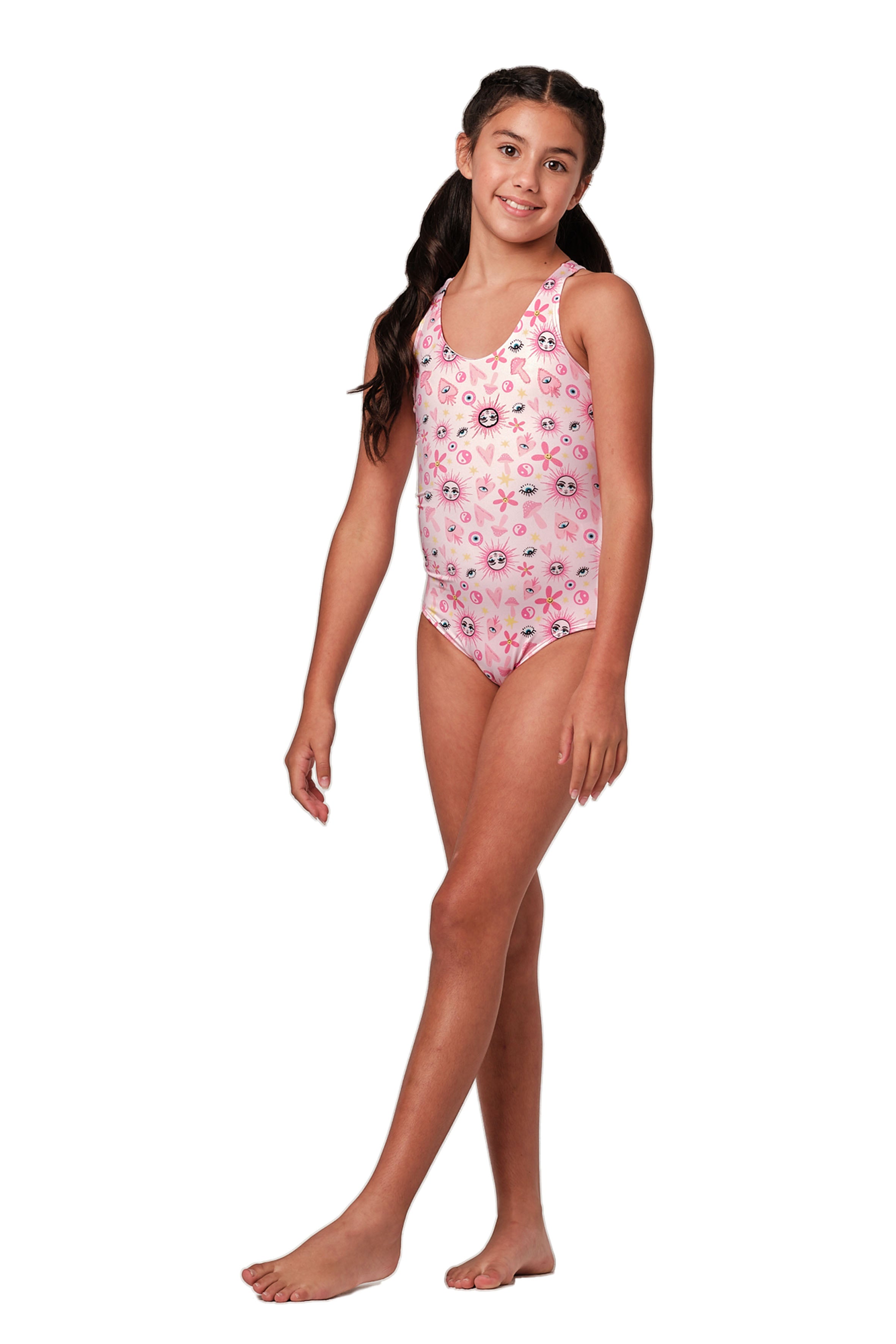 Happy Hippie Pink One Piece Swimsuit - Trendy & Comfortable for Beach, Pool, and Summer Vacations