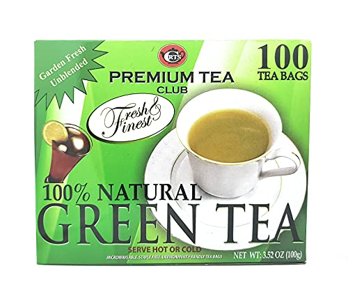 Premium Organic Green Tea Bags - 100% Natural Ceylon Tea, 100 Count - Antioxidant Rich for Energy Boost & Relaxation - Perfect for Morning Rituals, Afternoon Pick-Me-Up & Evening Unwind