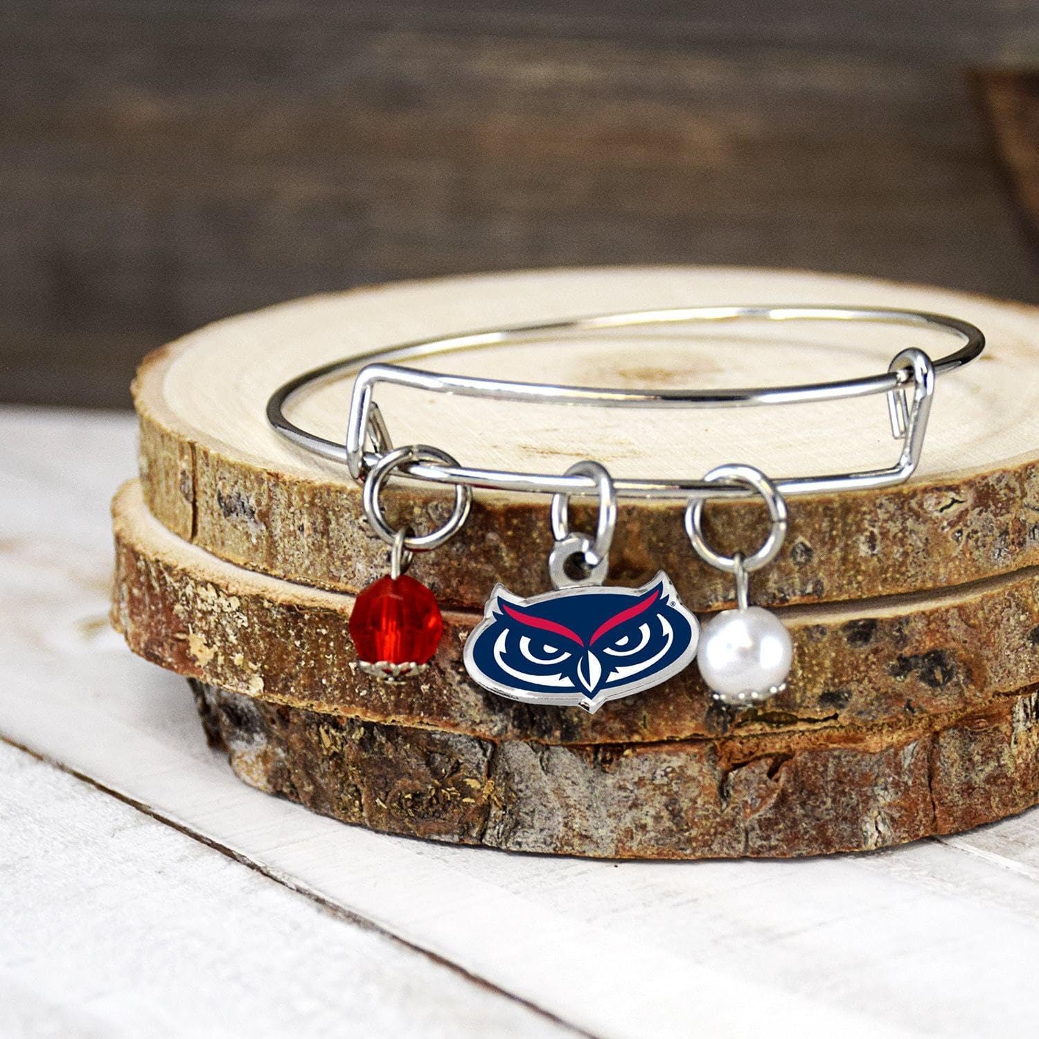 Officially Licensed NCAA College Team Bangle Bracelet - Adjustable Up to 8 Inches - Fan Frenzy Gifts - Perfect for Game Day, School Spirit & College Sports Jewelry Gifts