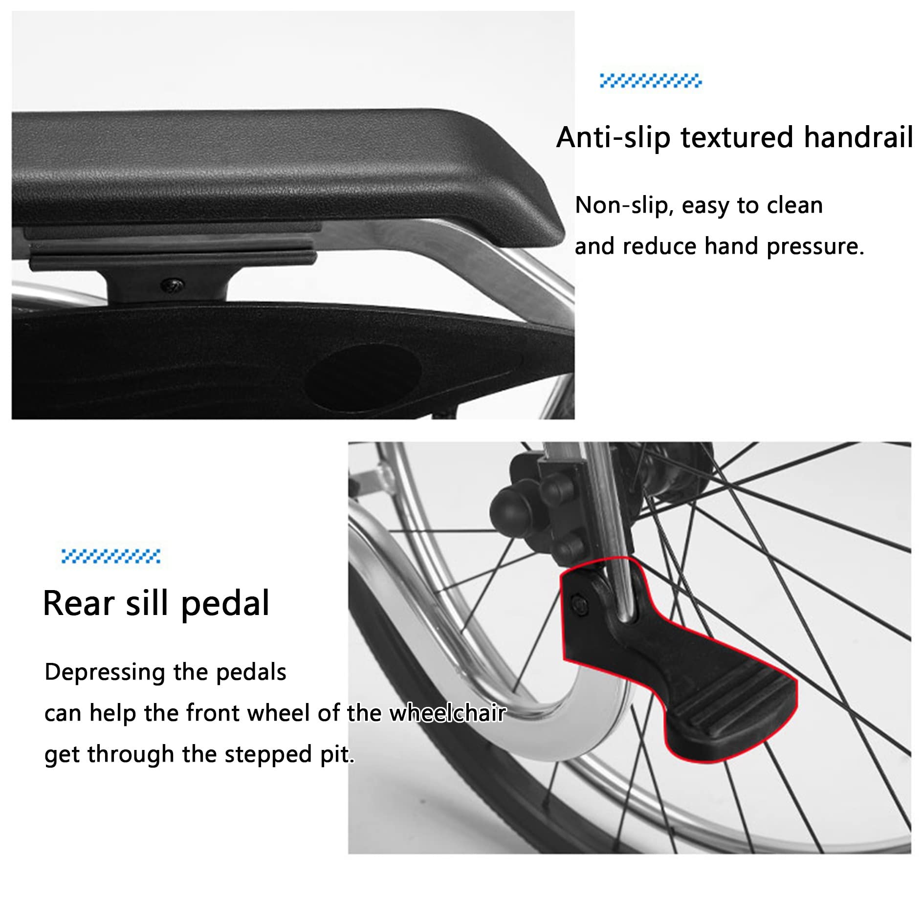 Lightweight Foldable Transport Wheelchair - Aluminum Manual Wheelchair for Adults & Seniors | Portable Mobility Aid with Easy Storage | Ideal for Travel, Doctor Visits & Home Use