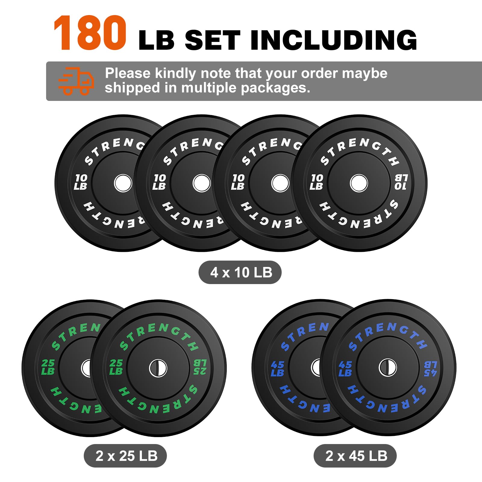 XDDIAS Olympic Bumper Plates Set - 2-Inch Rubber Weight Plates with Steel Insert for Weightlifting, CrossFit & Strength Training - Sold as Single, Pair or Full Set - Perfect for Home Gym & Commercial Fitness Centers