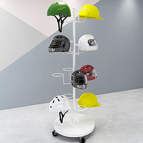 4-Tier Rotating Display Stand for Hats, Caps & Wigs - Metal Countertop Spinner Rack for Retail Stores, Malls & Showrooms - Perfect for Merchandise Organization & Customer Browsing