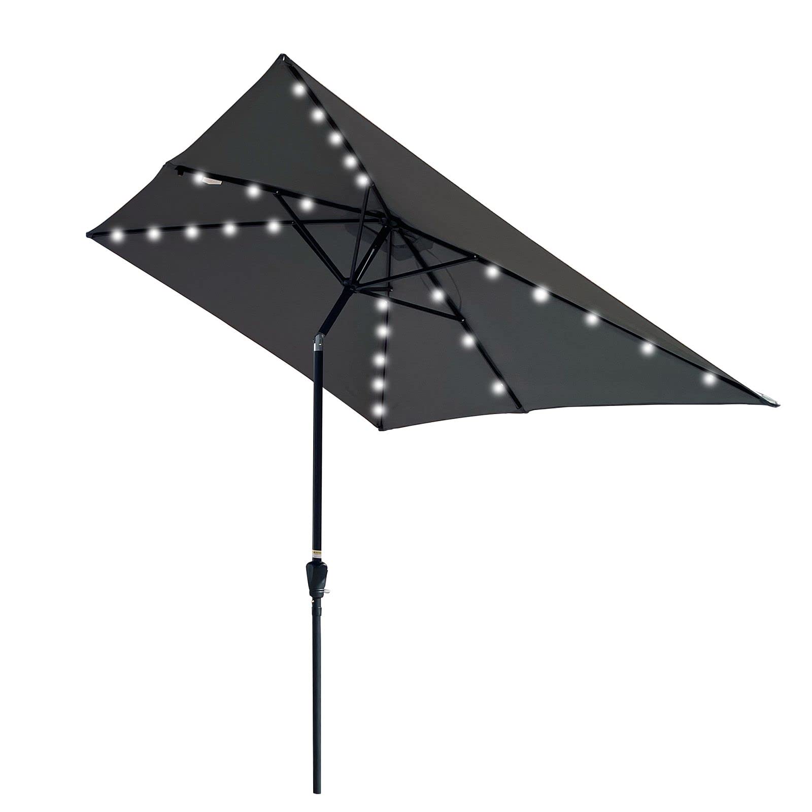 Windproof & Rustproof Solar Offset Patio Umbrella with LED Lights - Outdoor Shade for Patio, Lawn, Garden - Perfect for Backyard BBQs, Poolside Lounging & Outdoor Dining
