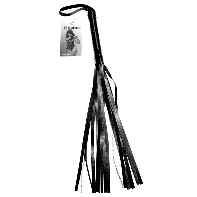 Black SS S&M Crystal Whip - Premium BDSM Toy for Sensual Play & Adult Bondage - Perfect for Couples, Role Play & Spicing Up Your Intimate Moments