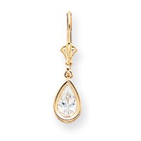 14K Gold 8x5mm Pear Shaped Leverback Earring Mountings for Women - Perfect for Dangling Gemstone & Pearl Earrings, Bridal Jewelry, and Special Occasions