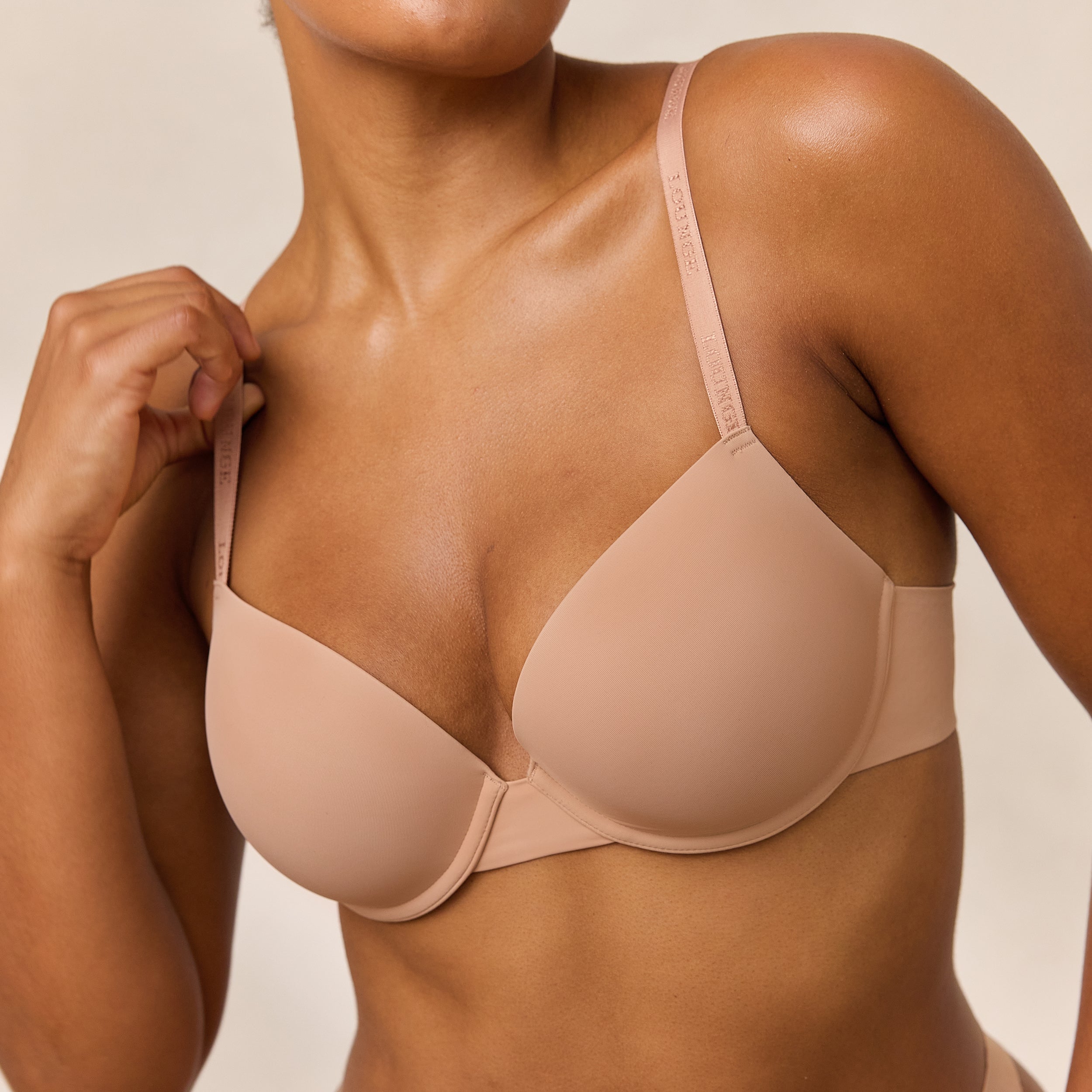 Seamless Invisible T-Shirt Bra for Women - Honey Color | Comfortable No-Show Underwire Bra for Everyday Wear & Layering