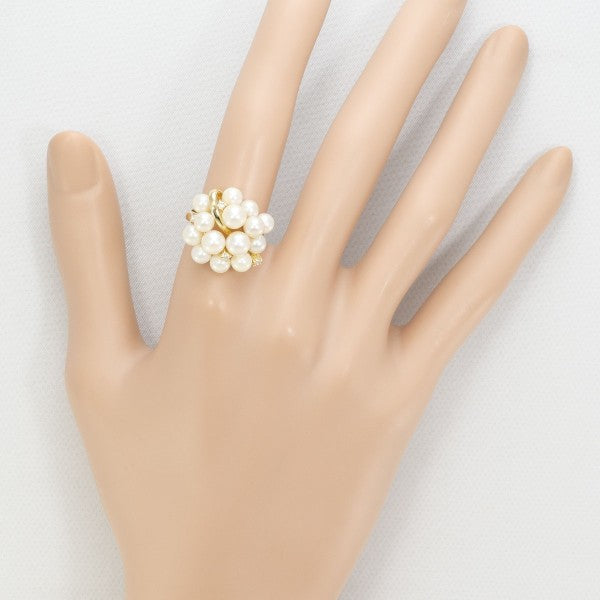 18K Yellow Gold Pearl Diamond Ring for Women - Elegant Bridal Jewelry, Anniversary Gift, Engagement Ring, Wedding Band - Perfect for Special Occasions & Everyday Luxury