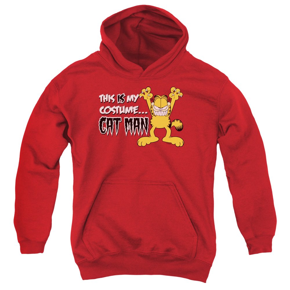 Garfield Youth Cat Man Pullover Hoodie - Cute Cartoon Character Sweatshirt for Kids & Teens | Perfect for School, Halloween & Casual Wear