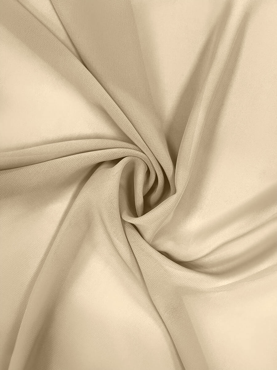 Premium Champagne Chiffon Fabric - 1/2 Yard Cut for Dresses, Scarves & DIY Sewing Projects | Lightweight Sheer Material for Wedding Decor & Evening Wear