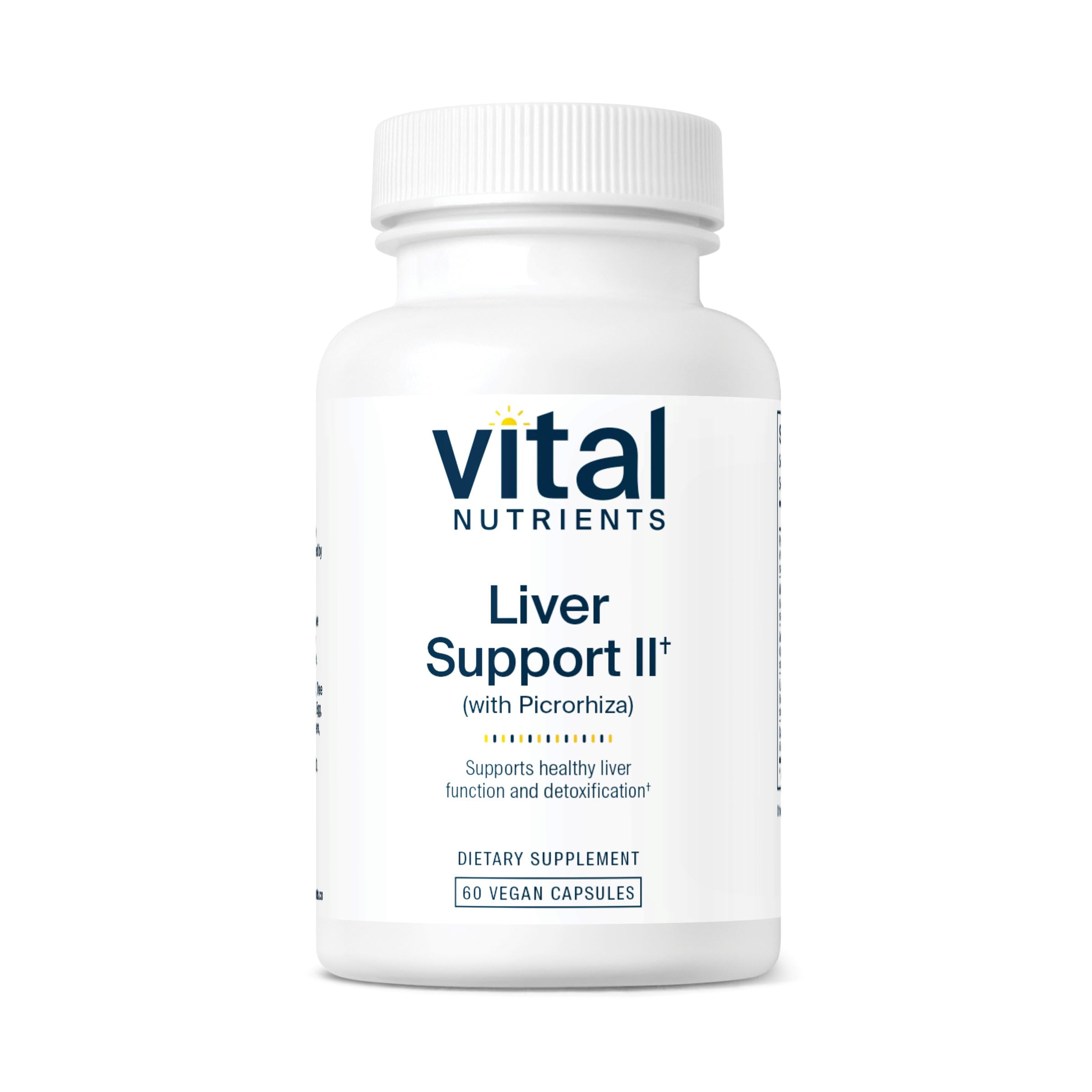 Vital Nutrients Liver Support II Supplement with Picrorhiza, Milk Thistle & Curcumin - Vegan, Gluten-Free Liver Health Formula | 60 Capsules for Detox & Liver Function Support | Ideal for Daily Wellness & Post-Alcohol Recovery