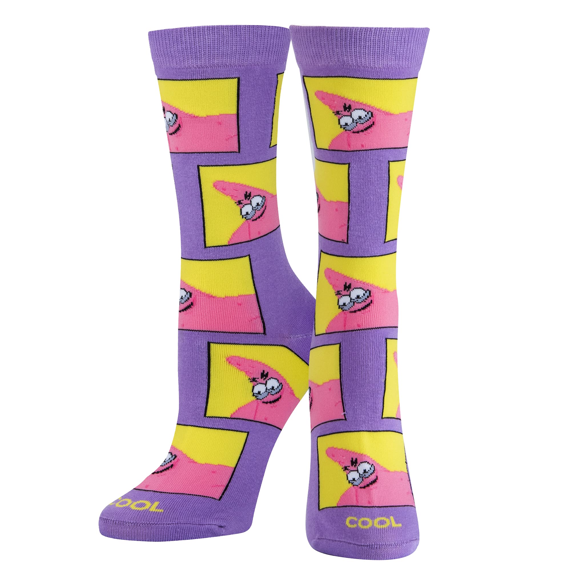 Funny SpongeBob & Patrick Graphic Print Women's Crew Socks - Large Size | Cool Cartoon Socks for Cosplay, Gifts & Everyday Wear