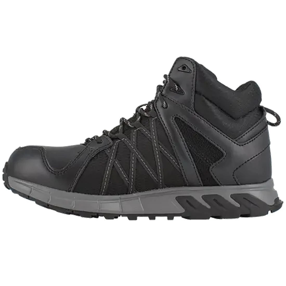 Trailgrip Alloy Toe Athletic Work Boots for Men - Lightweight Safety Shoes with Steel Toe Protection - Perfect for Construction, Warehouse & Outdoor Work (Black)