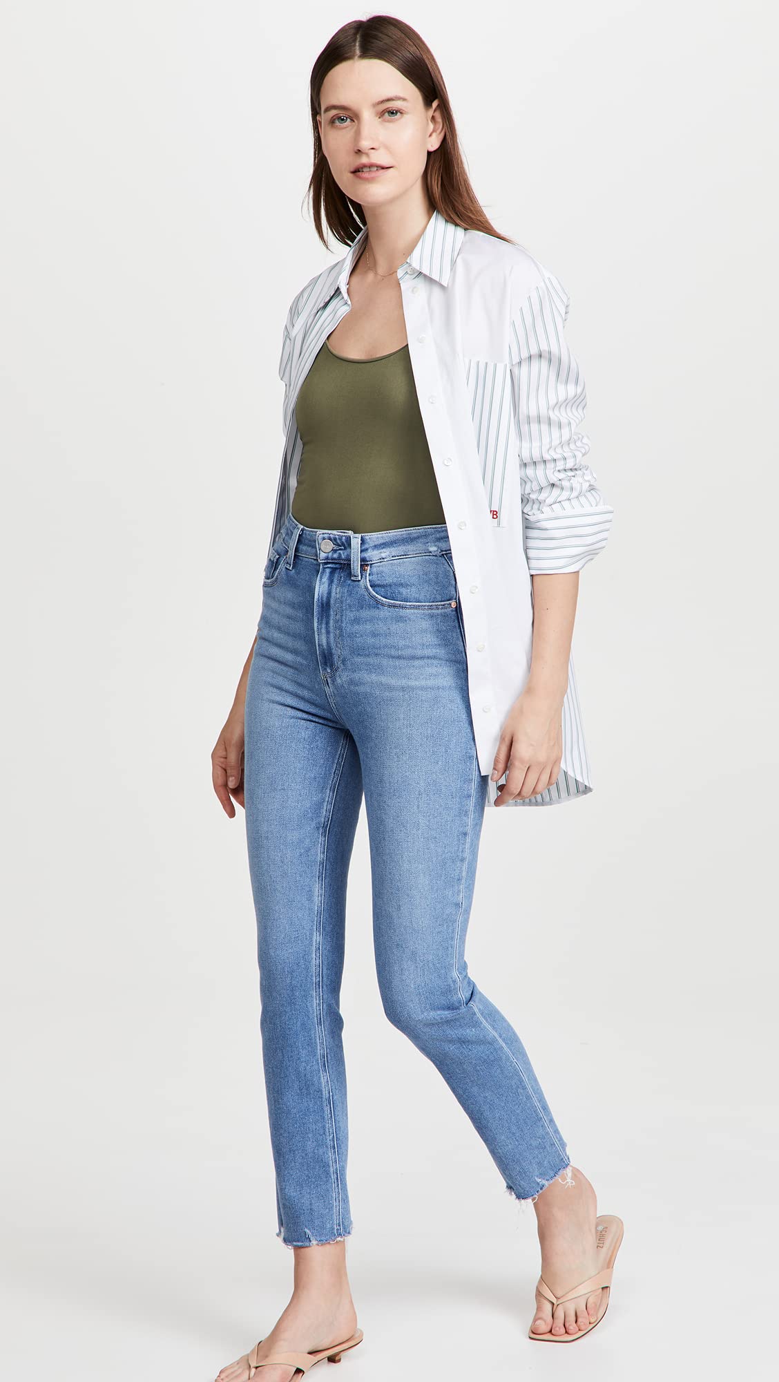 PAIGE Women's Ultra High Rise Cindy Distressed Skinny Jeans - Stretch Denim for Comfort | Perfect for Casual Outings & Date Nights