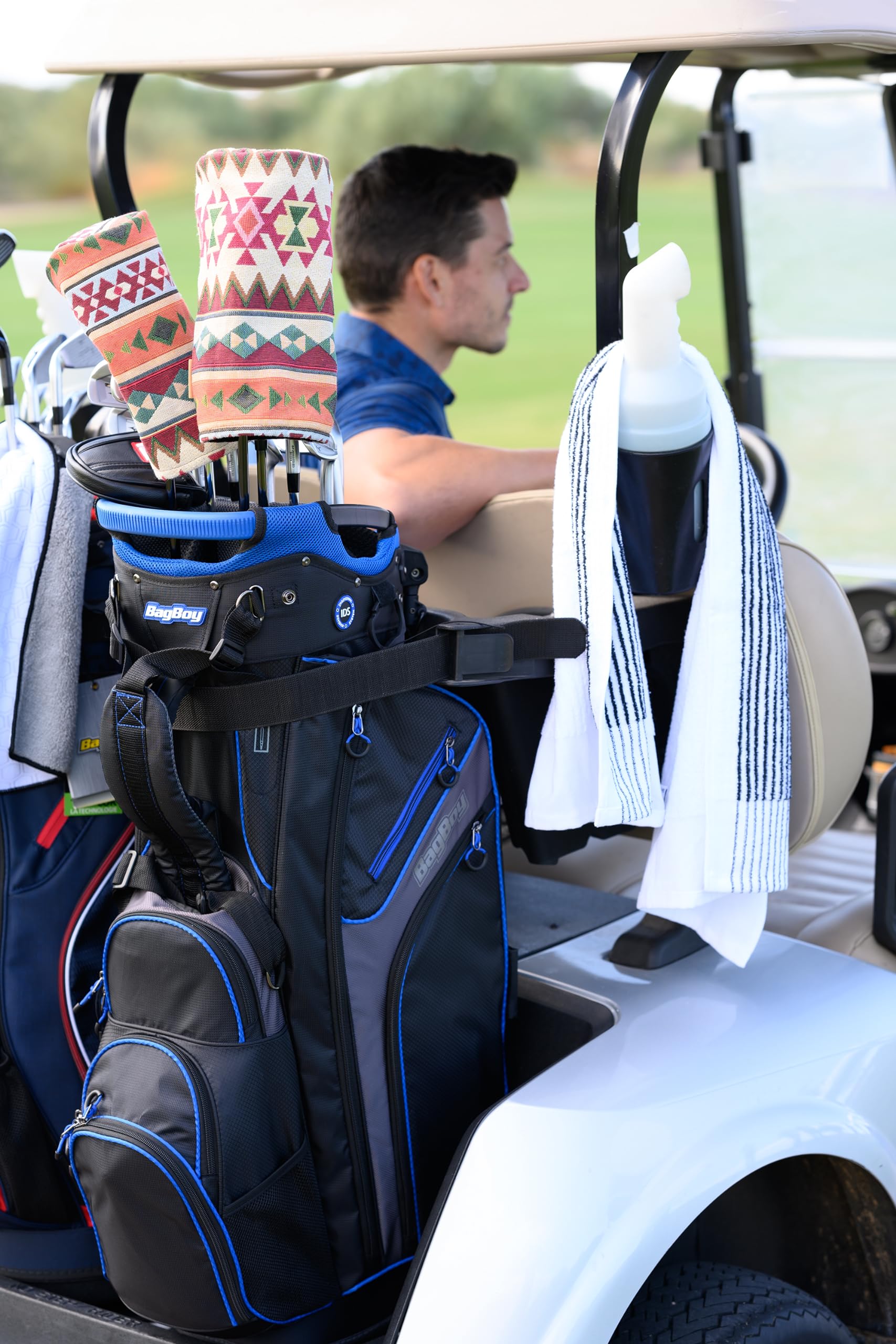 Bag Boy Chiller Hybrid Golf Stand Bag - Lightweight & Durable Black/Charcoal/Red Design - Perfect for Golfers & Outdoor Sports Enthusiasts