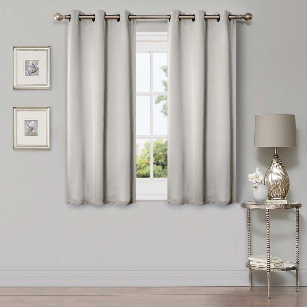 42 Inch Solid Blackout Curtains for Bedroom - Machine Washable Room Darkening Window Drapes - Perfect for Home Theater, Nursery & Light Sleepers