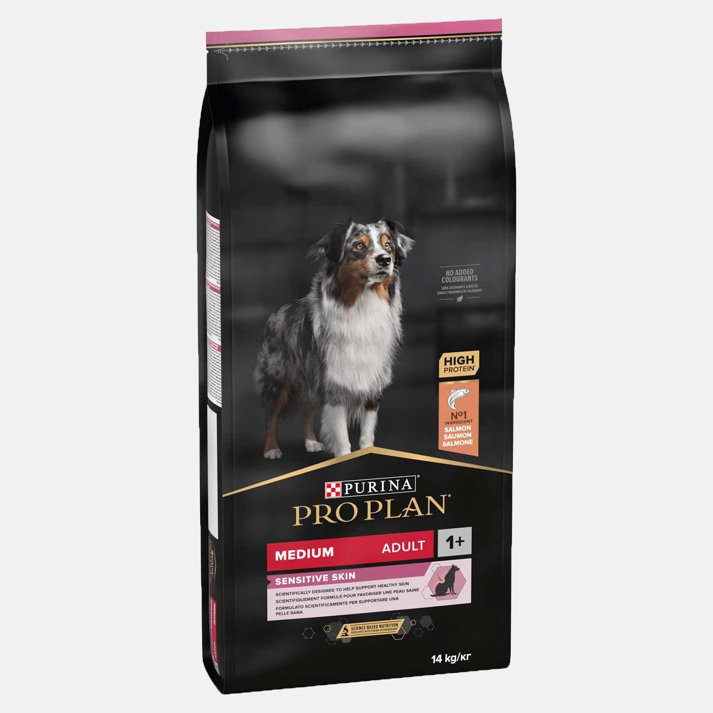 Purina Pro Plan Medium Adult Sensitive Skin Dry Dog Food - Salmon Recipe for Digestive & Skin Health - Perfect for Dogs with Allergies or Sensitive Stomach
