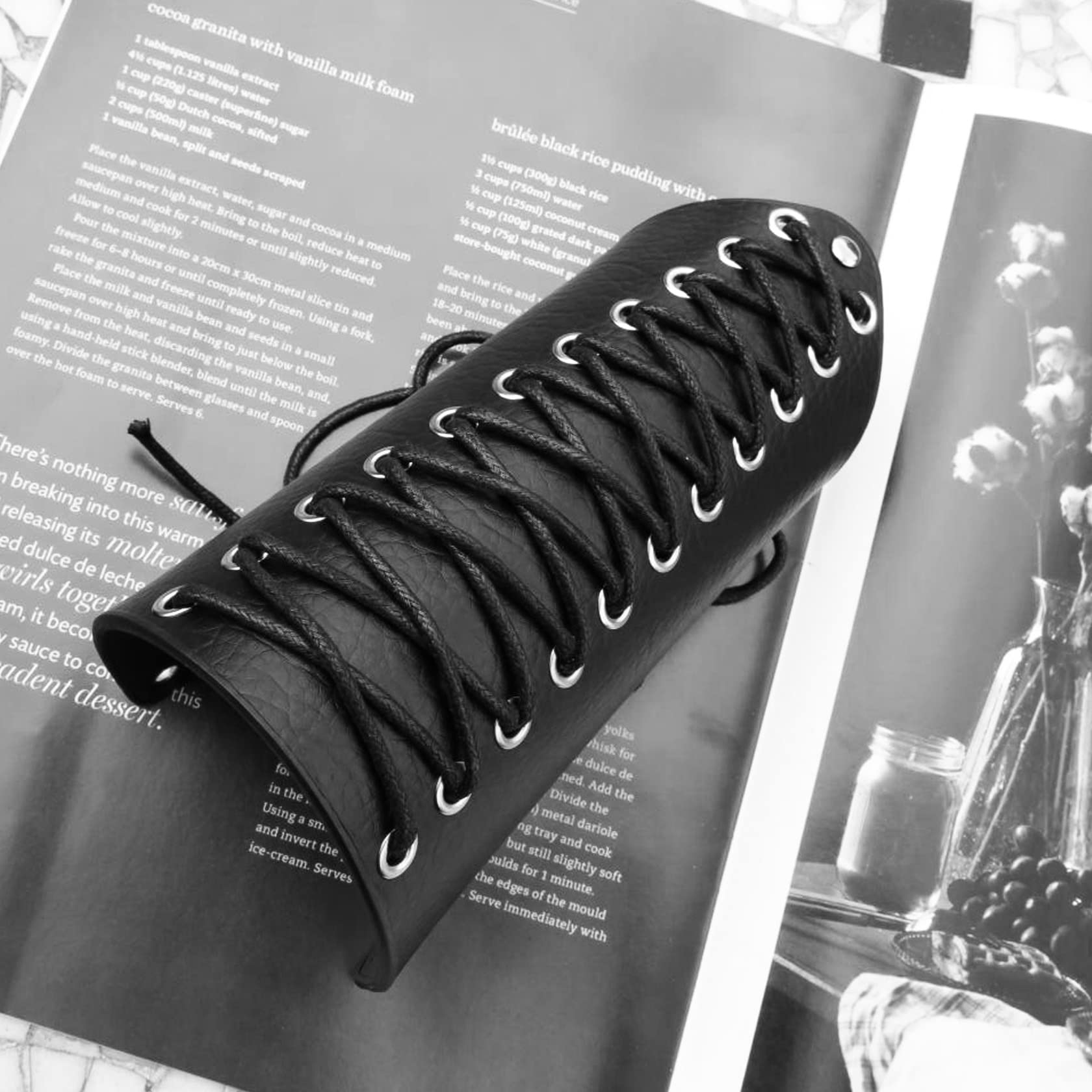 Medieval Faux Leather Gauntlet Bracers - Arm Guards for Cosplay & LARP Costumes - Adjustable Wrist Cuffs for Men & Women - Perfect for Renaissance Fairs, Theater Performances & Fantasy Events