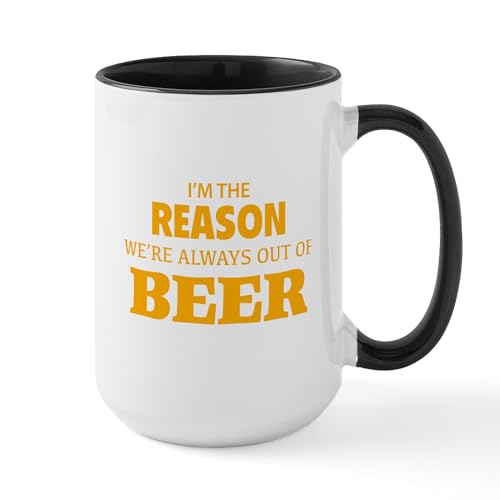 White/Black Inside - Beer Large Mug