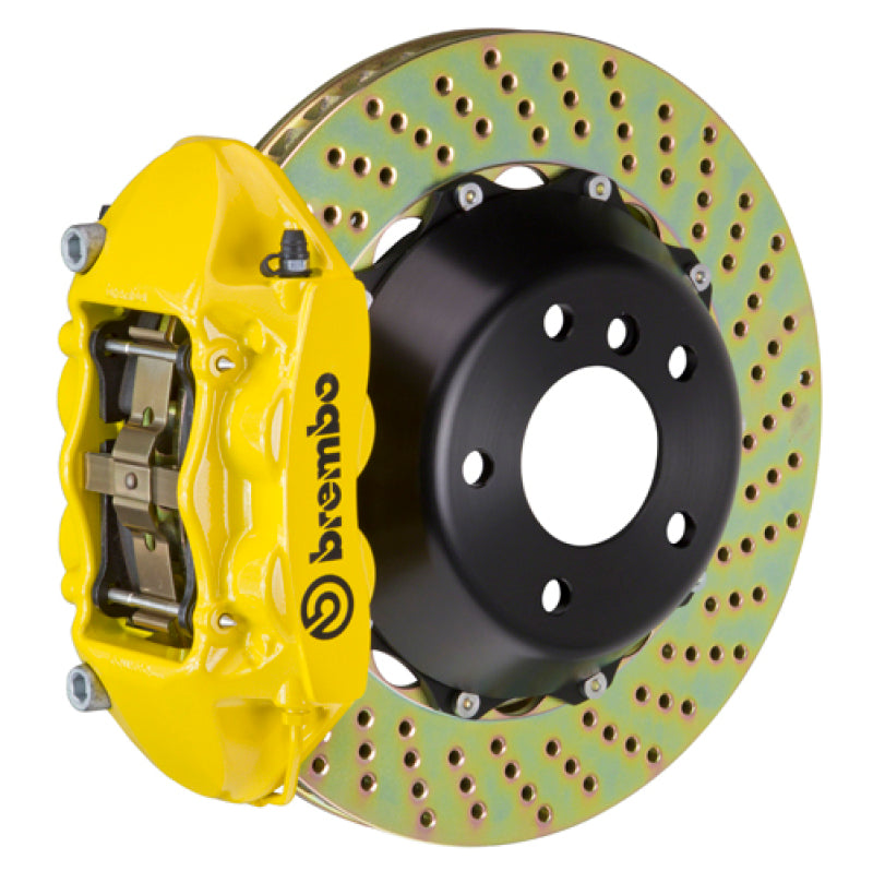 Brembo GT 4-Piston Rear Big Brake Kit (Yellow, Drilled, 15
