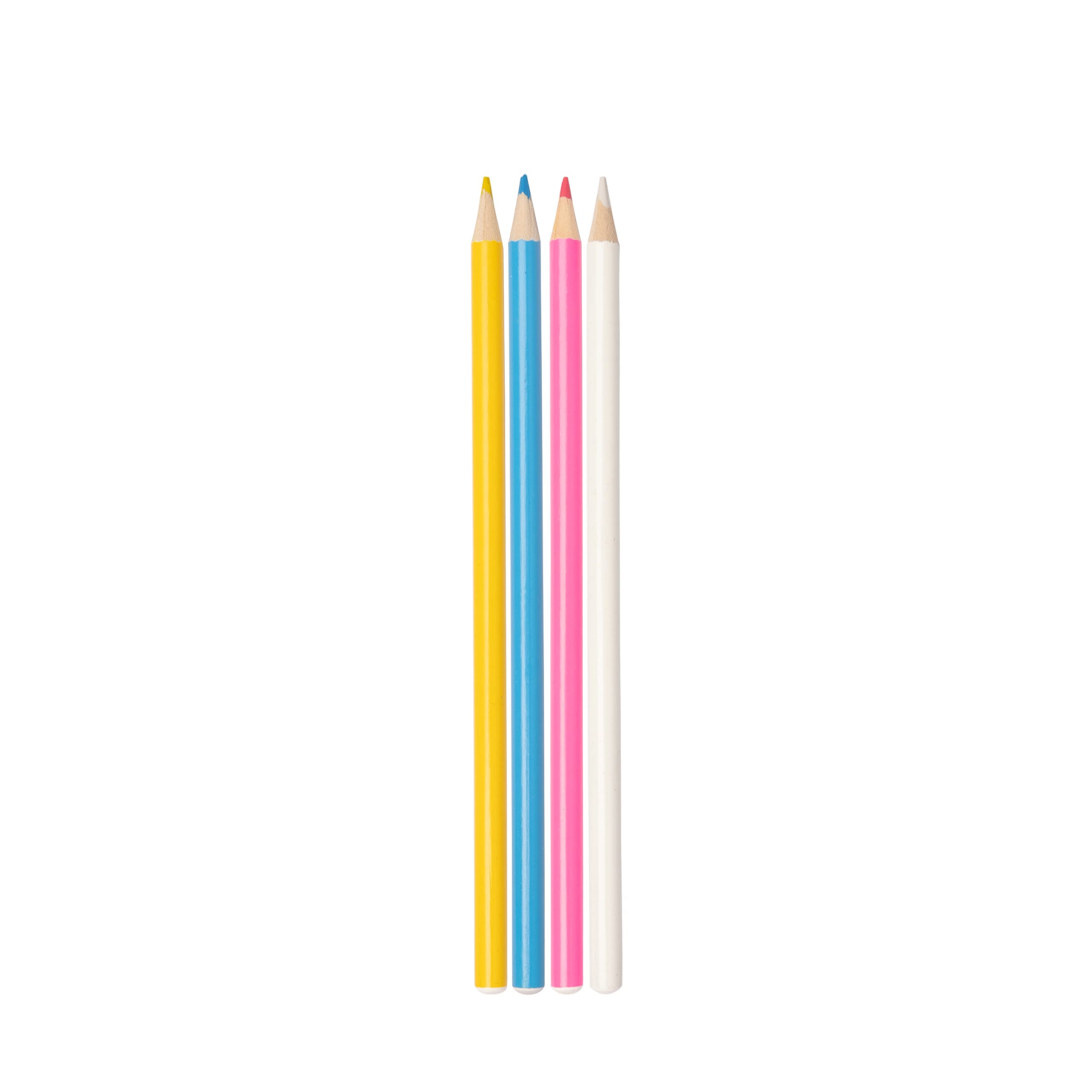 Realm Tailors Chalk Pencils for Fabric Marking - 4 Pack Multi-Color Dressmaking Chalk - Perfect for Sewing, Quilting & Tailoring Projects (Blue, White, Yellow, Pink)