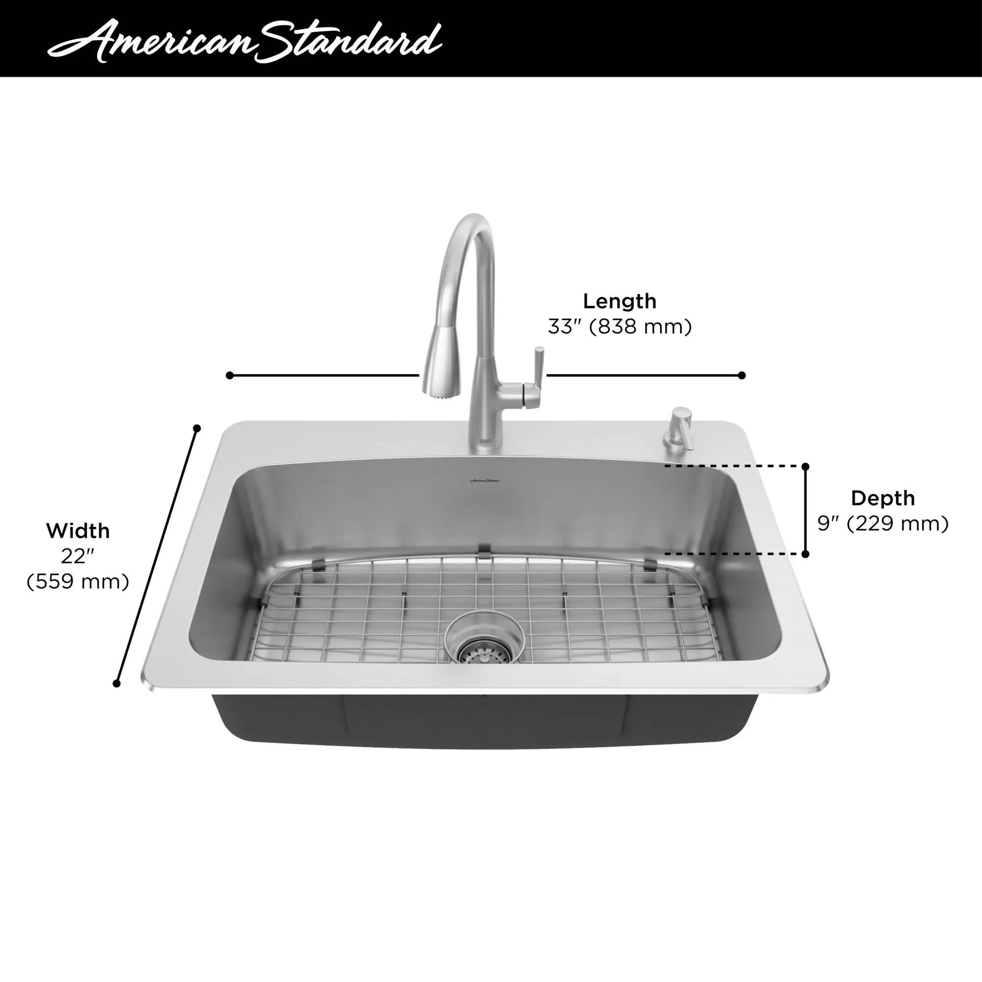 Fairbury® 2S Pull Down Kitchen Faucet with 33 Inch Stainless Steel Single Bowl Sink Combo - Perfect for Modern Home Renovation & DIY Installation