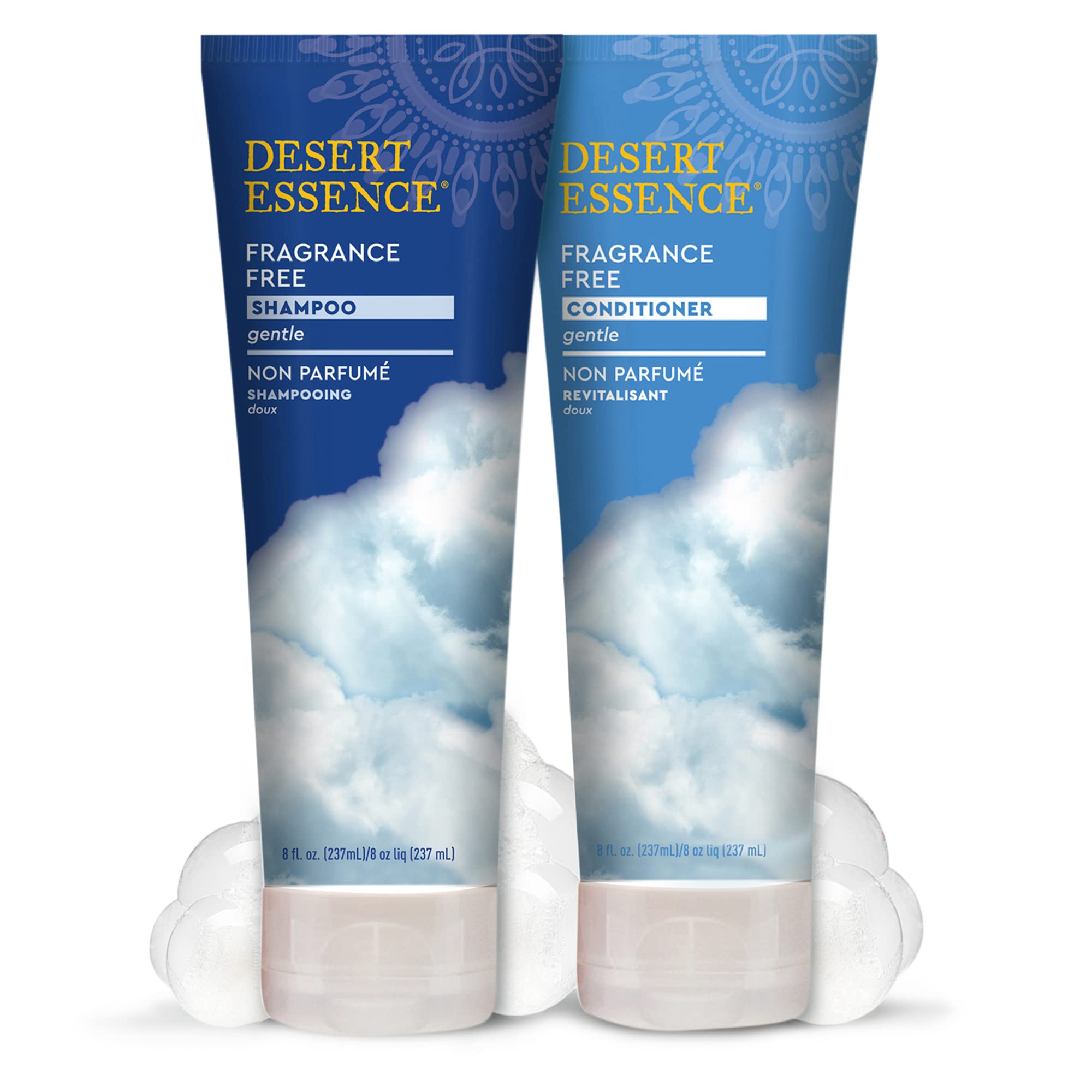 Desert Essence Fragrance Free Conditioner - Pure & Natural Hair Care - 8 Fl Oz (Pack of 2) - Gloss, Shine, Smooth & Soften Hair - No Oil Residue - Enriched with Antioxidants, Green Tea, Jojoba Oil & Vitamin B5 - Perfect for Daily Hair Hydration & Repair - Ideal for Sensitive Scalp & All Hair Types