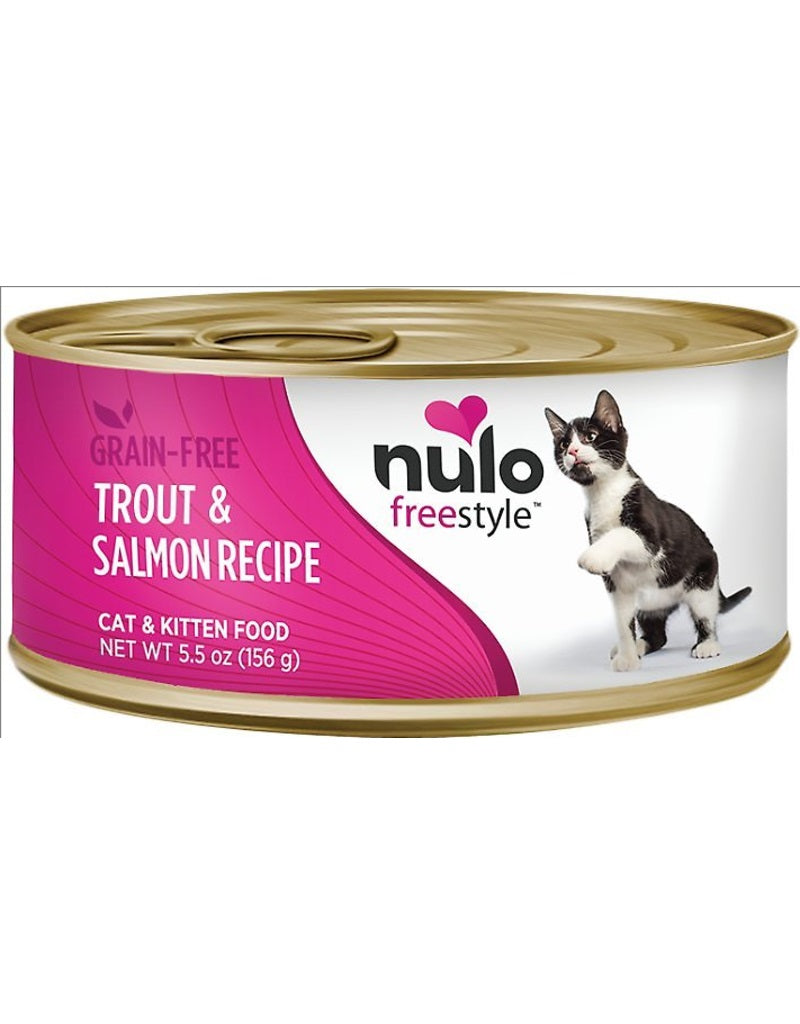Premium Trout & Salmon Freestyle Pate Wet Cat Food - 5.5oz Can, Grain-Free, High Protein for Adult Cats - Perfect for Mealtime, Travel & Picky Eaters