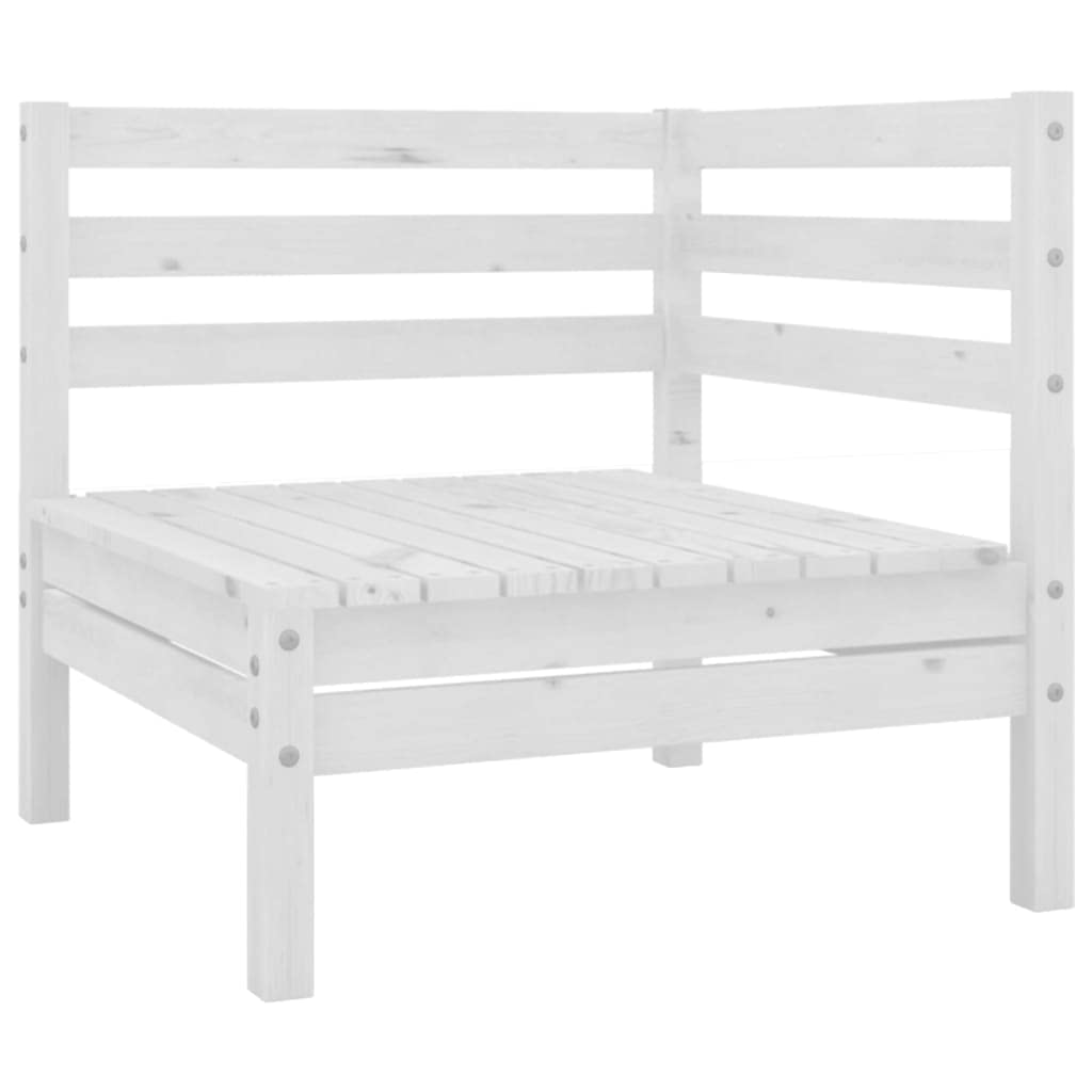 vidaXL 4-Piece White Patio Lounge Set - Solid Pinewood Outdoor Furniture with Rustic Charm - Easy Assembly Garden Sofa Set for Backyard, Poolside & Terrace Relaxation