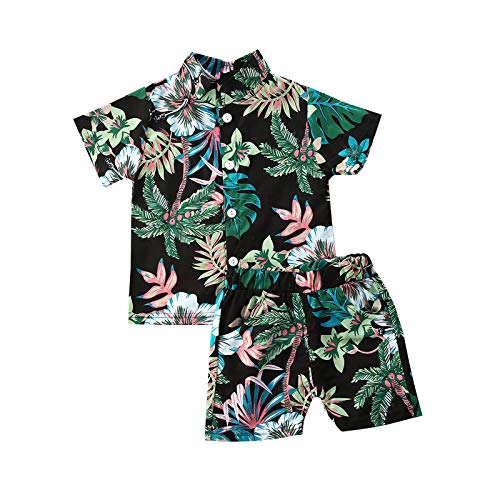 01 Floral Boys Shorts Hibiscus Green