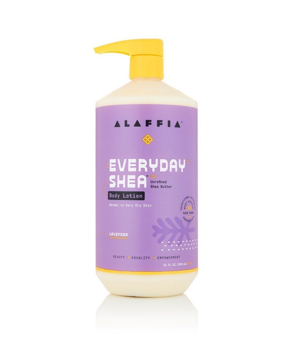 Alaffia Everyday Shea Body Lotion - Lavender Scented, Natural & Organic Moisturizer for Dry Skin | Perfect for Daily Hydration & Relaxation After Shower or Before Bed