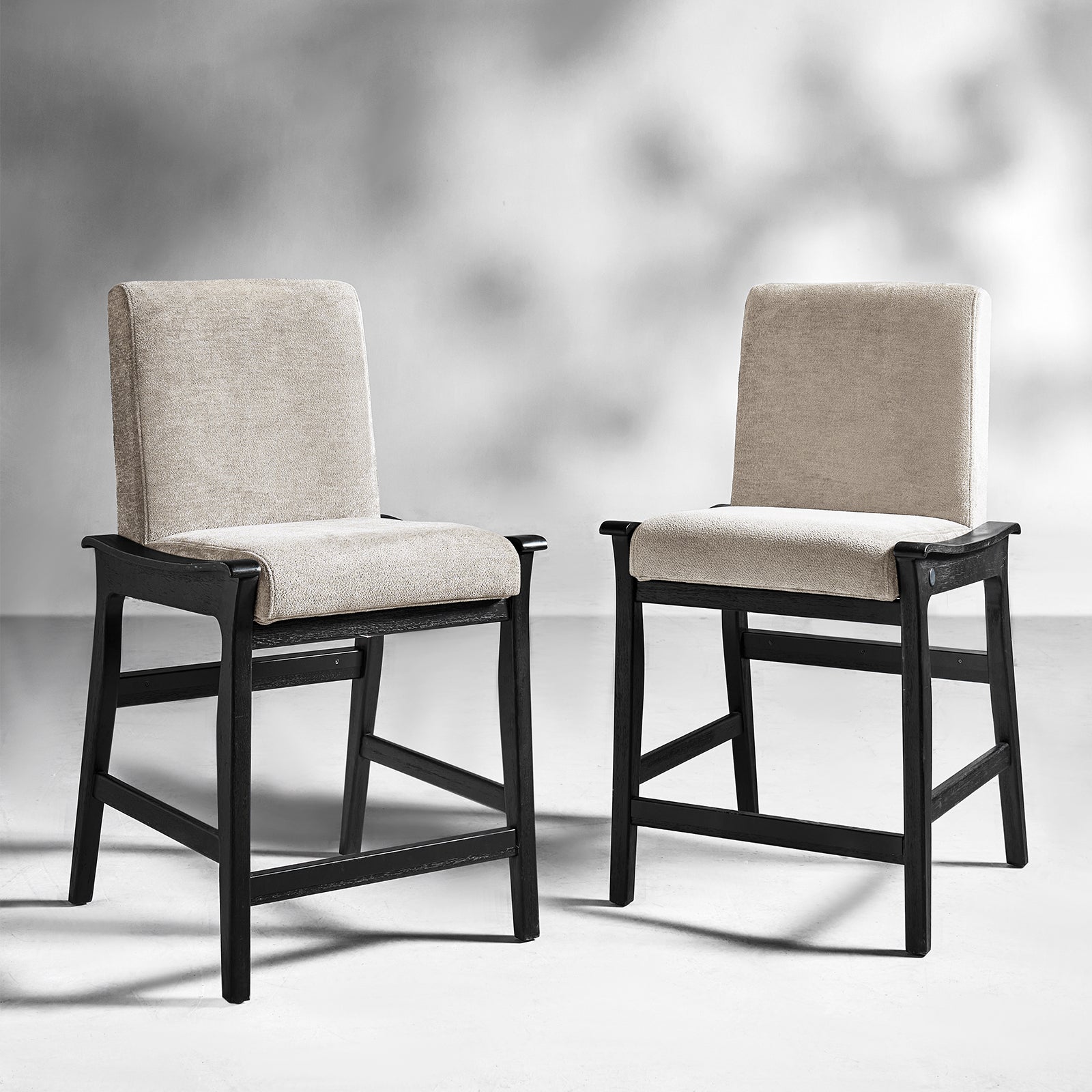 Modern Upholstered Counter Stool with Quick Shift to Dining Chair - Versatile Kitchen Island, Bar & Dining Room Seating for Home & Restaurant Use