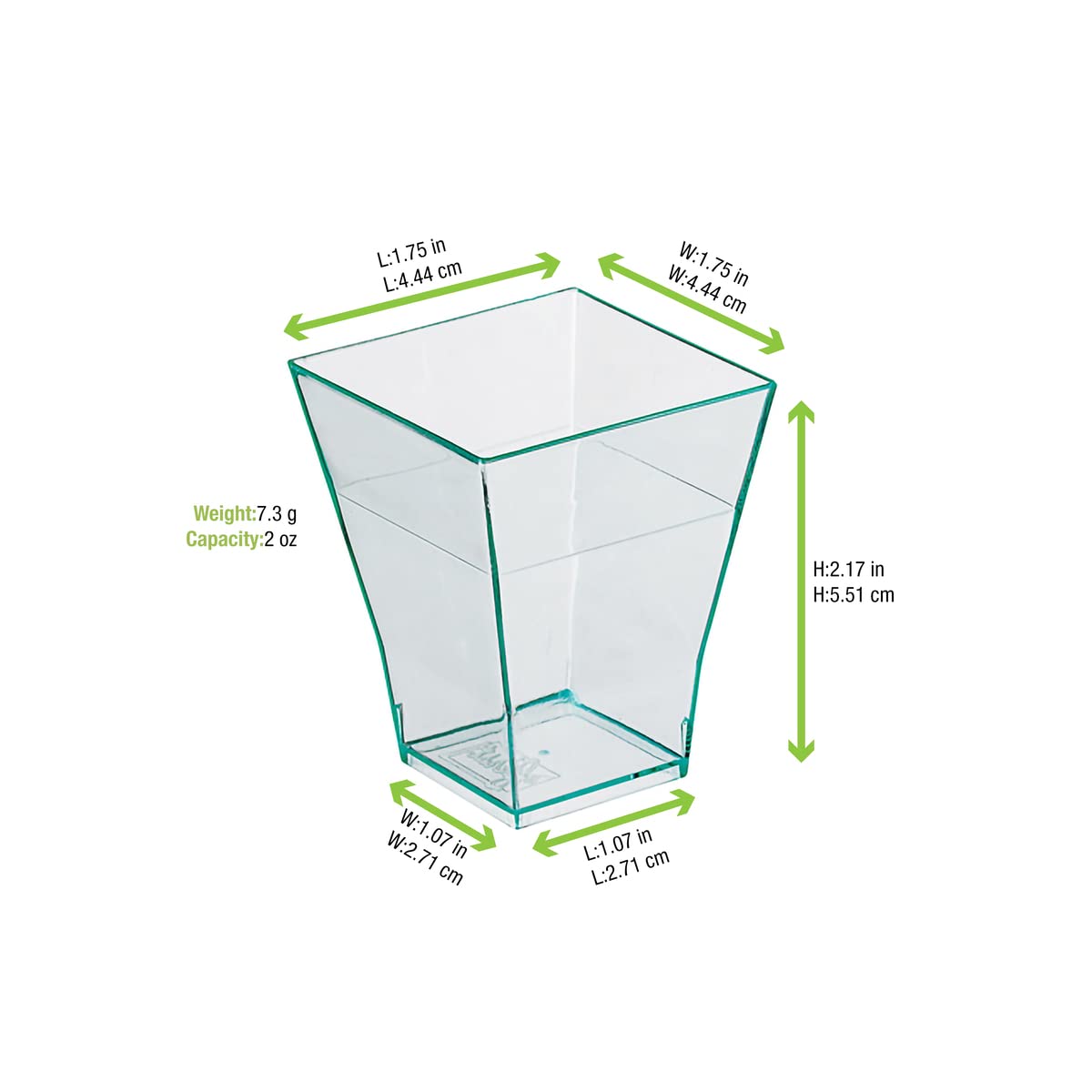PacknWood 2 oz Square Clear Plastic Parfait Cups with Lids - 600 Count Case - BPA-Free Dessert Cups for Party, Catering, and Restaurant Use (1.7