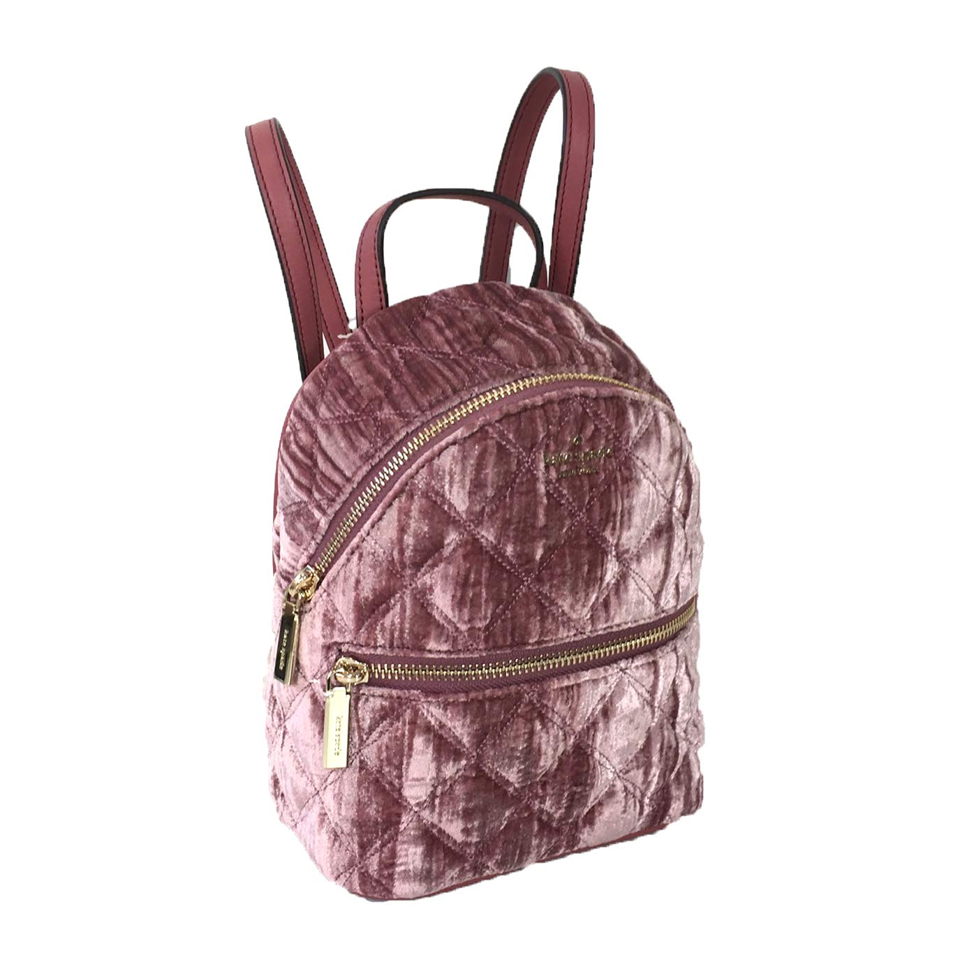 Kate Spade Natalie Crushed Velvet Convertible Mini Backpack for Women - Pomegranate Pink Crossbody Purse | Perfect for Travel, Work & Everyday Use