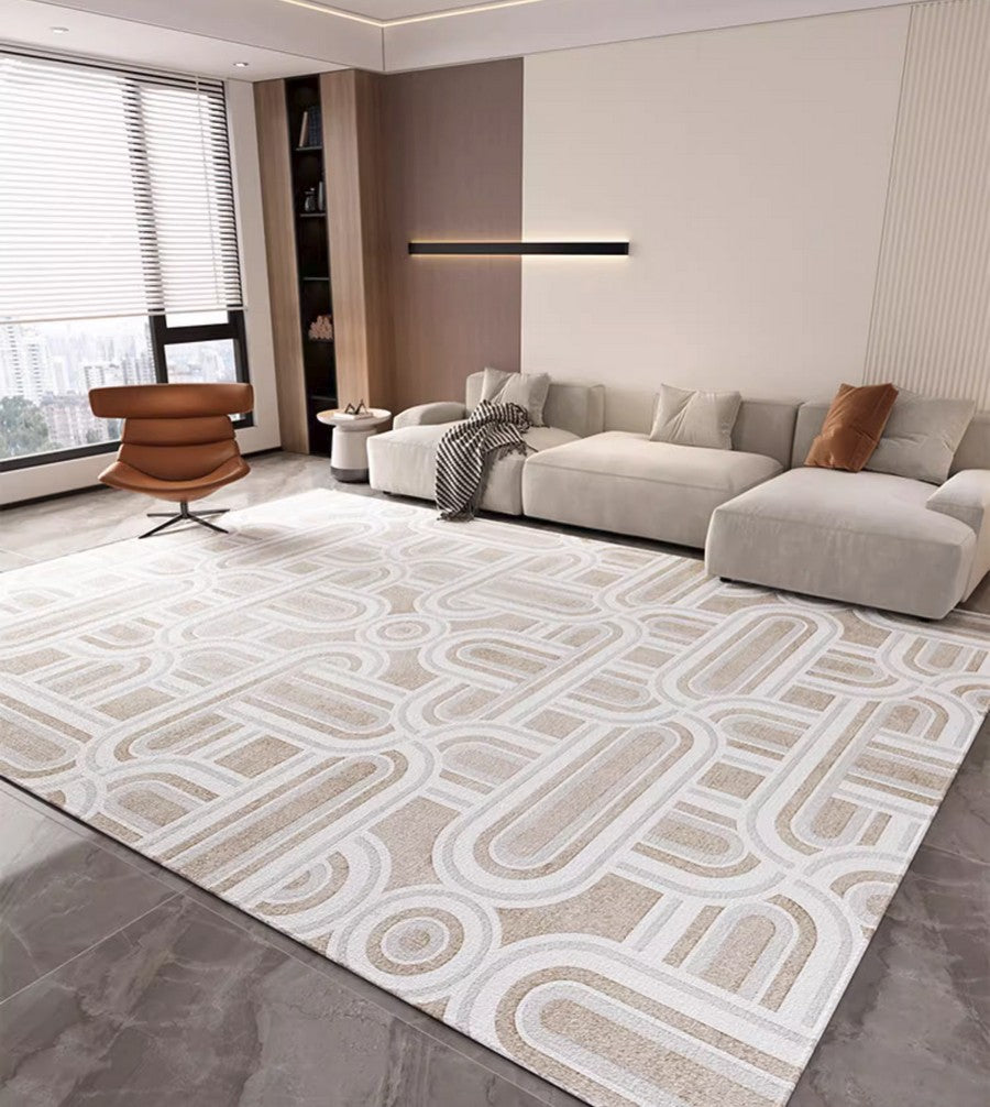 Abstract Large Modern Rugs for Bedroom & Living Room - Gray Contemporary Geometric Area Rug - Dining Room Decor Ideas - Perfect for Home, Office & Apartment Flooring