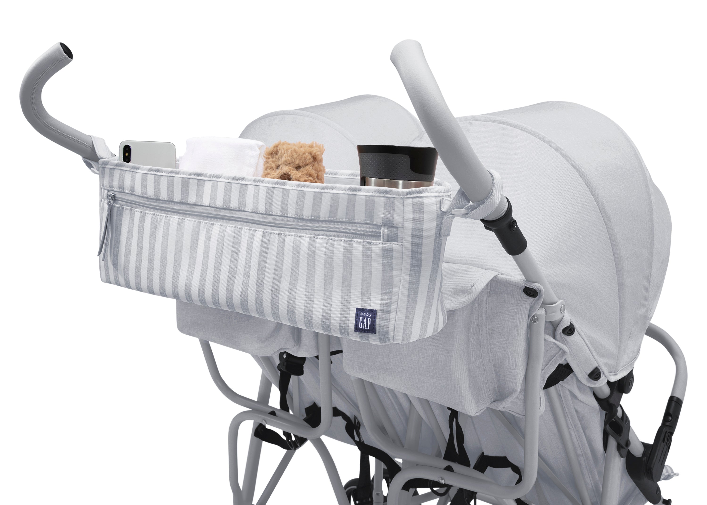 BabyGap Classic Parent Organizer for Double Stroller - Convenient Storage for Diapers, Bottles & Essentials - Perfect for Shopping, Travel & Family Outings