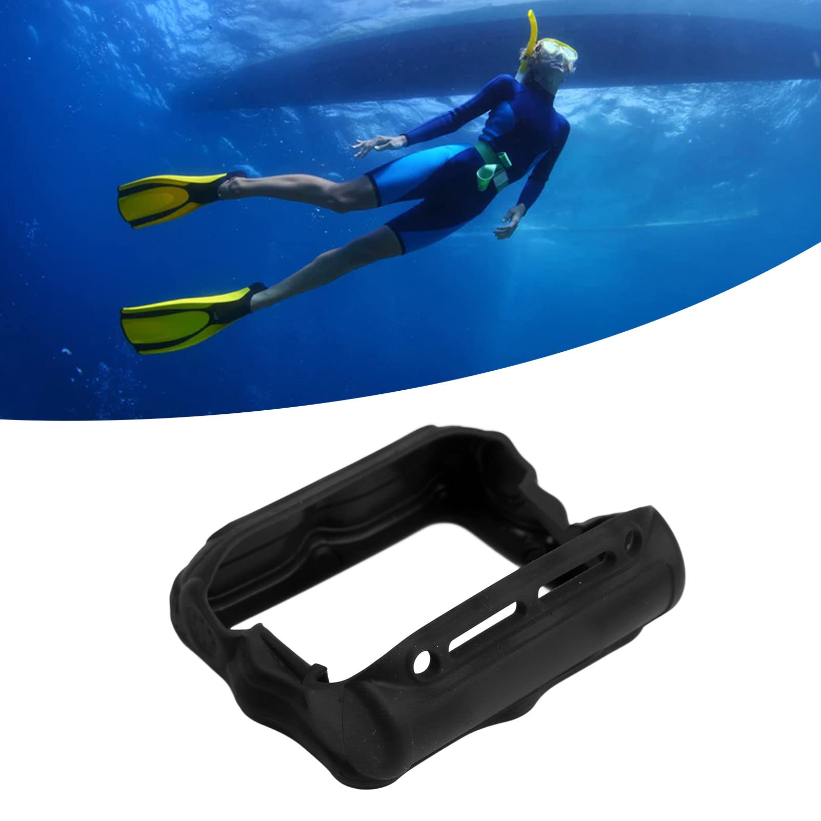 **Qiilu Silicone Protective Cover for Ai Sa Diving Computer Watch - Waterproof & Shockproof Case (Black) - Scratch & Impact Resistant - Ideal for Scuba Diving, Snorkeling, Swimming & Water Sports - Perfect for Protecting Your Dive Watch During Underwater Adventures - Great for Ocean Exploration, Pool Training, and Marine Activities**