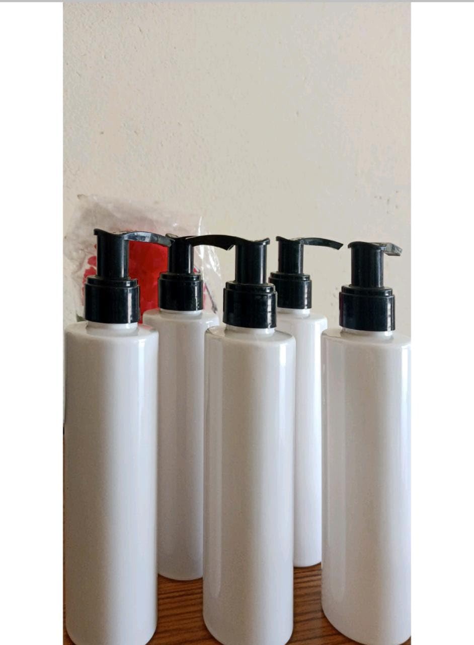 Refillable Empty Pump Bottles 200ml (8 Pack) - Portable Cosmetic Dispenser for Makeup, Skincare Lotion, Shampoo & Perfume | White Bottle with Black Pump Lid | Travel-Friendly, Salon & Home Use
