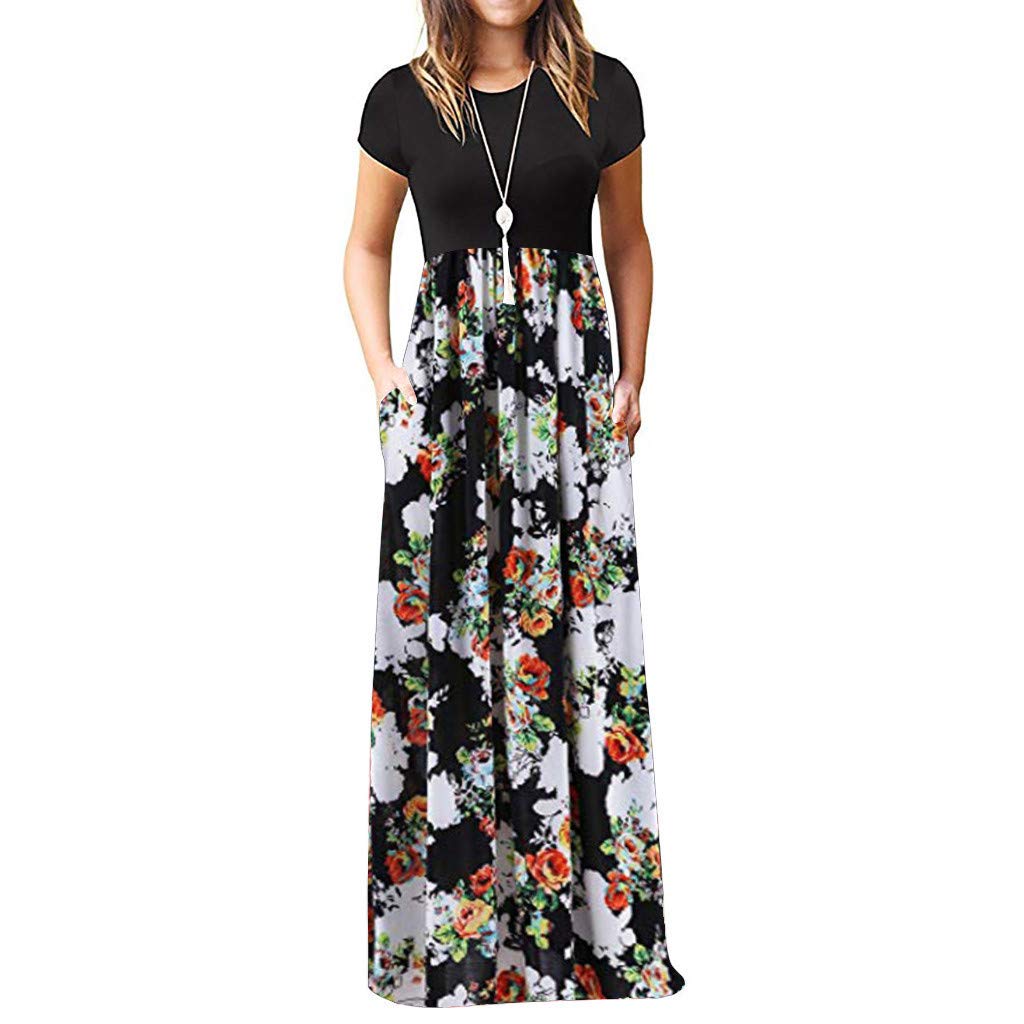 Elegant Winter Wedding Guest Dresses for Women - Long Sleeve Loose Plain Maxi Dress with Pockets | Formal Occasion & Holiday Party Outfit