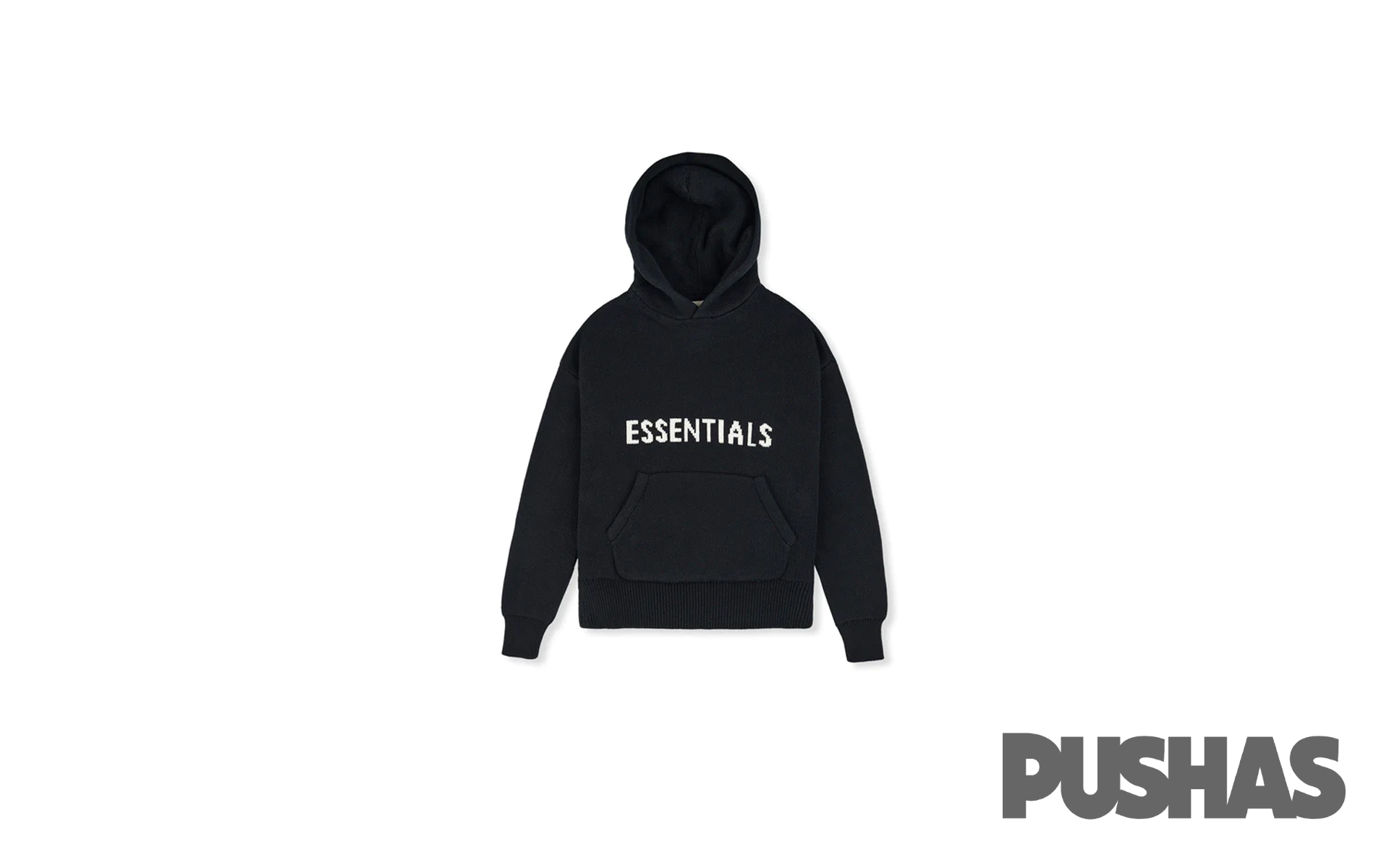 Essentials Knit Hoodie for Men & Women - Soft & Comfortable Black Pullover Sweatshirt | Perfect for Casual Wear, Loungewear & Street Style
