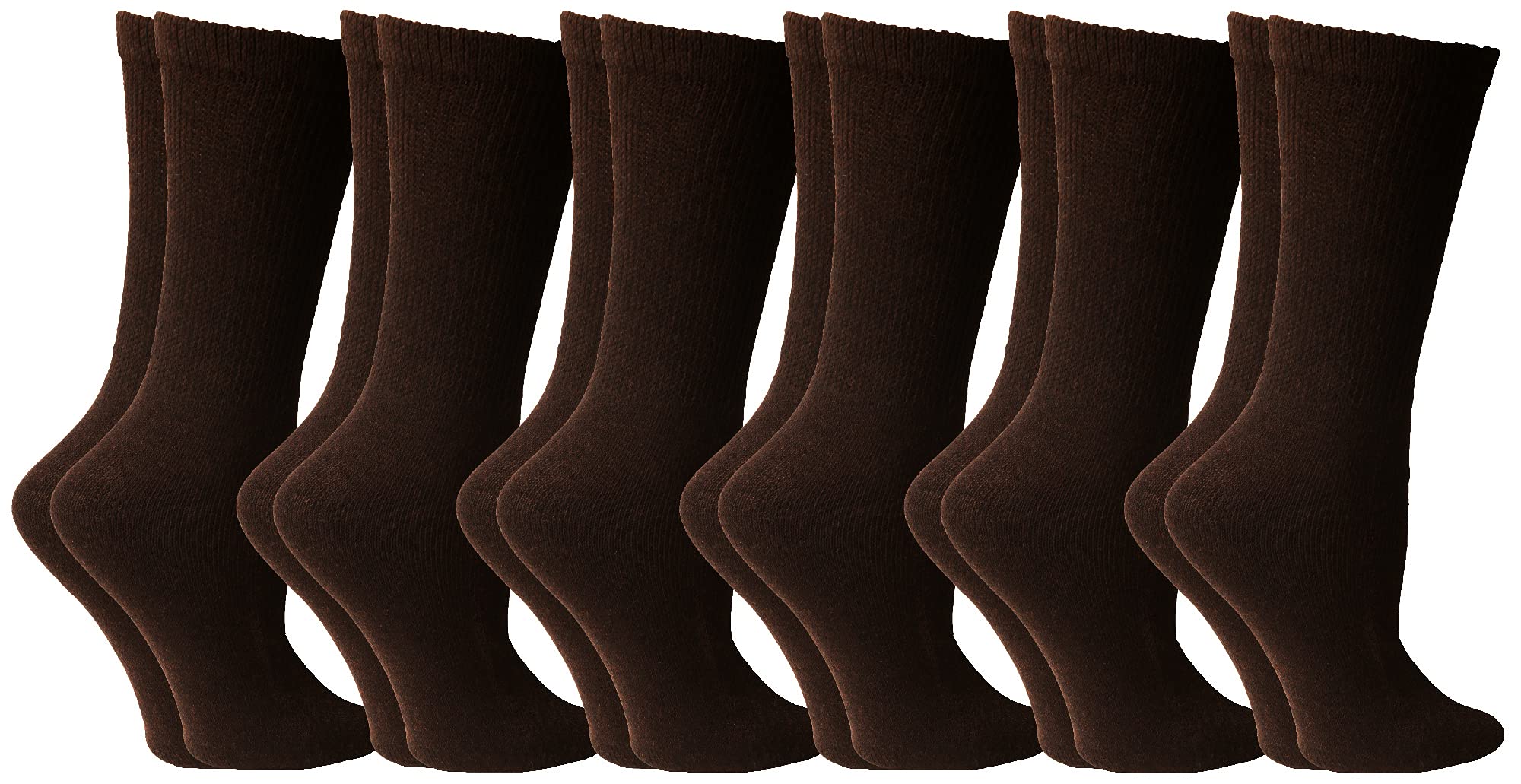 Yacht & Smith Men's & Women's Solid Color Cotton Diabetic Crew Socks - 12 Pairs (White, Sizes 10-13) | Comfortable Non-Binding Dress Socks for Diabetics | Perfect for Work, Travel & Everyday Wear