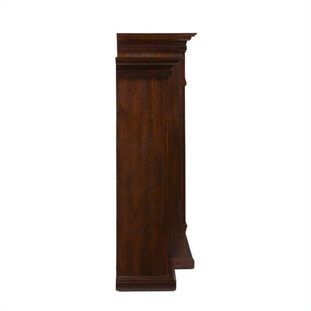 SEI Furniture Tennyson Bookcase with Electric Fireplace - Espresso Finish - Stylish Storage & Heating Solution for Living Room, Bedroom, or Office