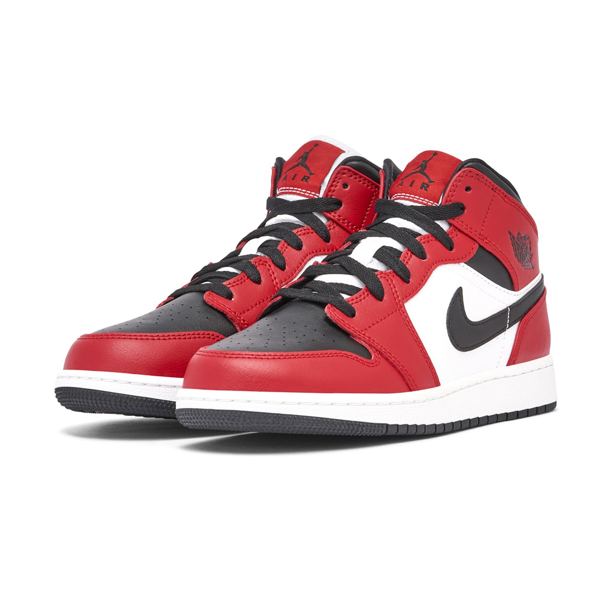 Air Jordan 1 Mid Chicago Black Toe GS Basketball Shoes - Retro Sneakers for Women & Kids - Perfect for Streetwear, Basketball Games & Casual Fashion
