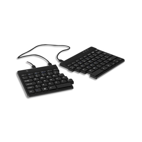 R GO TOOLS Split Ergonomic Keyboard - QWERTY French Layout (FR), Wired USB, Black - Comfortable Typing for Office Work, Programming & Gaming