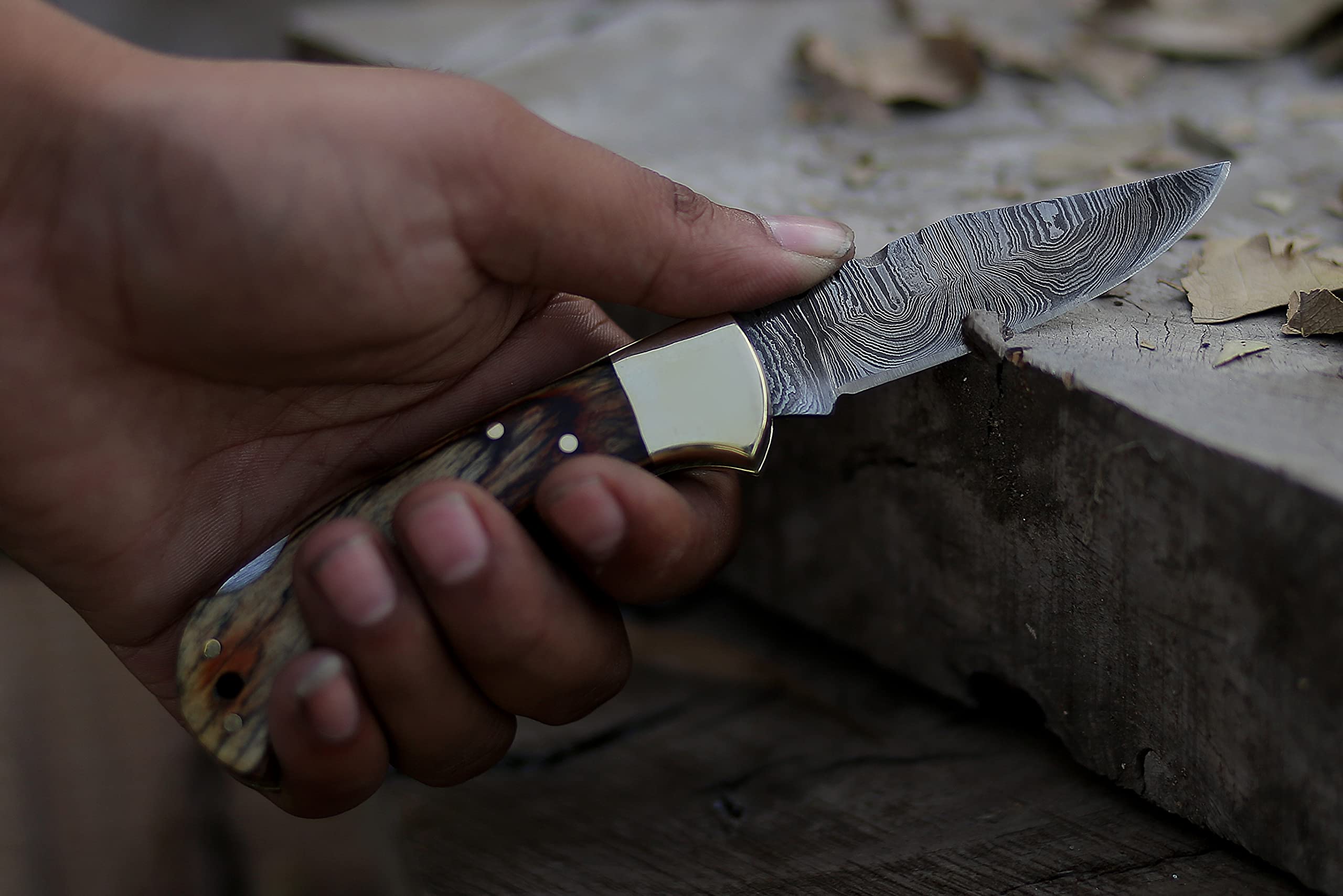 BCK 4-Piece Damascus Pocket Knife Set - 6.5