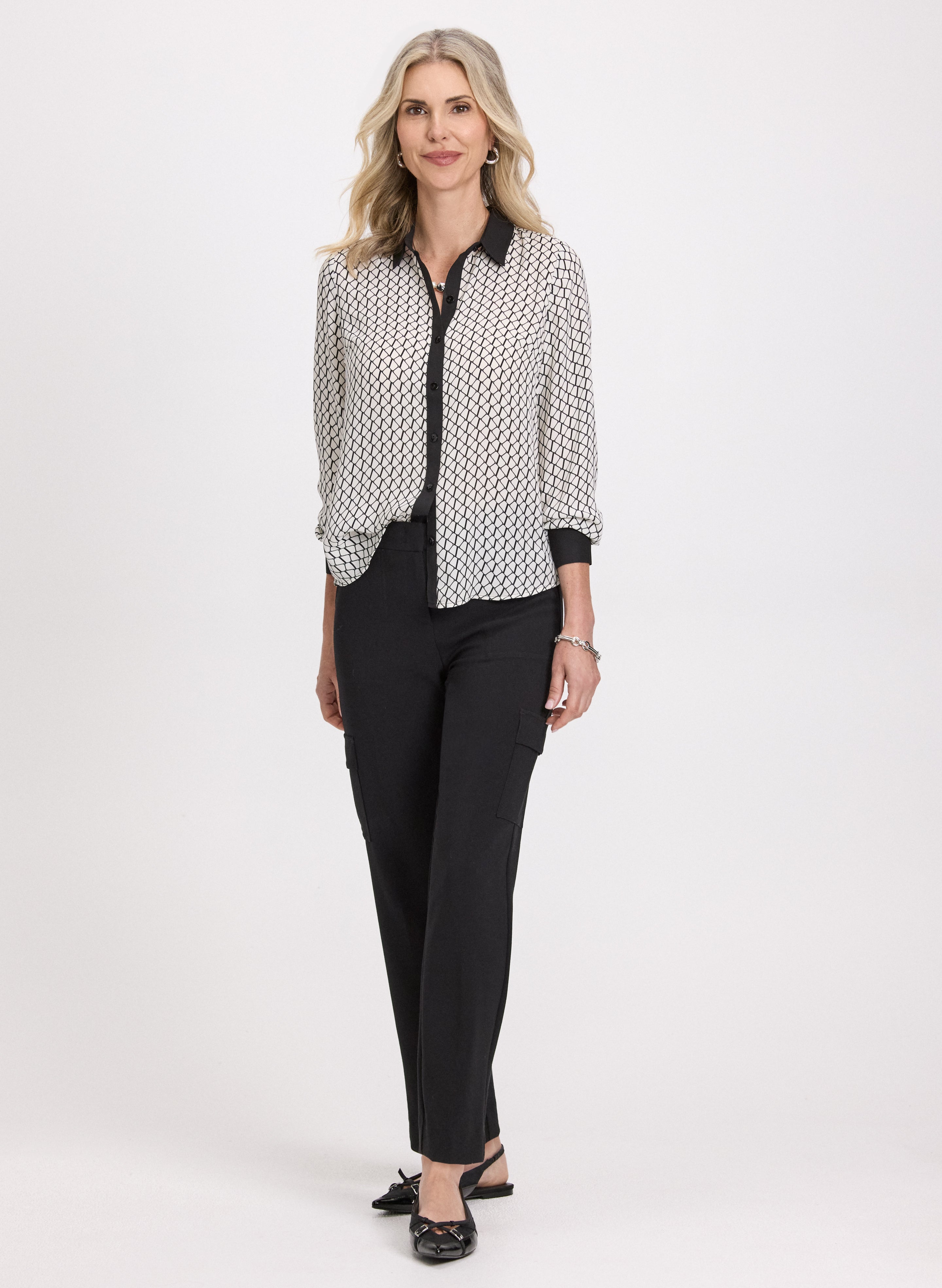 Emma Cargo Straight Leg Pants for Women - Comfortable Stretch Short Work Pants for Outdoor, Hiking & Casual Wear