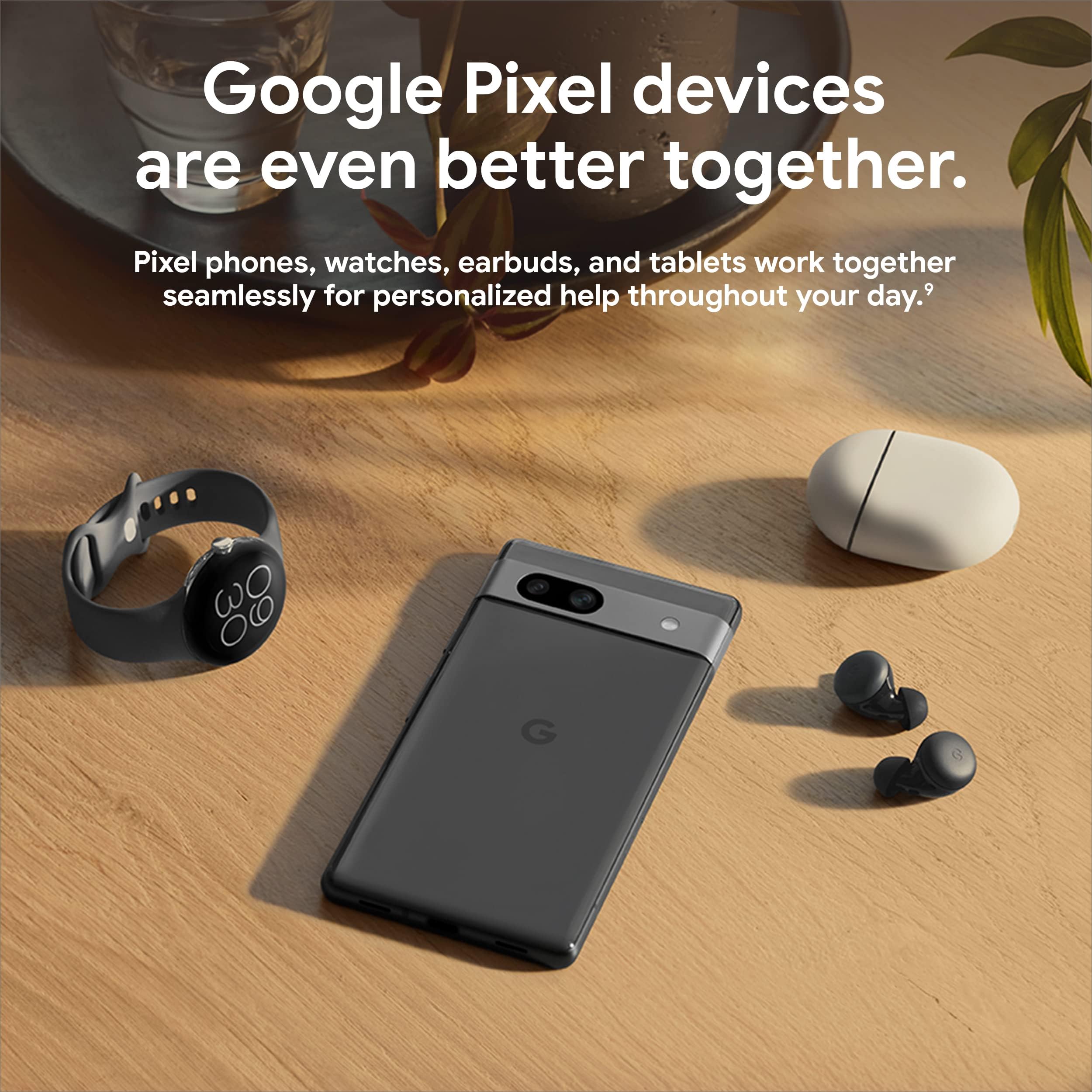 Google Pixel 7a Unlocked Android Smartphone - 128GB Charcoal - Wide Angle Camera & 24-Hour Battery Life - Perfect for Travel Photography & All-Day Productivity