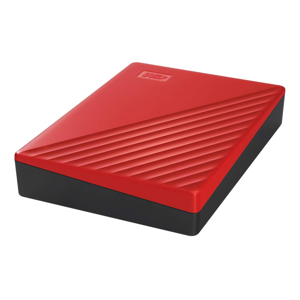 WD 4TB My Passport Portable External Hard Drive - USB 3.1/USB 3.0 Compatible, Password Protection & Ransomware Defense, Backup Software Included (Red) - Perfect for Data Storage, Travel, PC/Mac Backup & Secure File Sharing