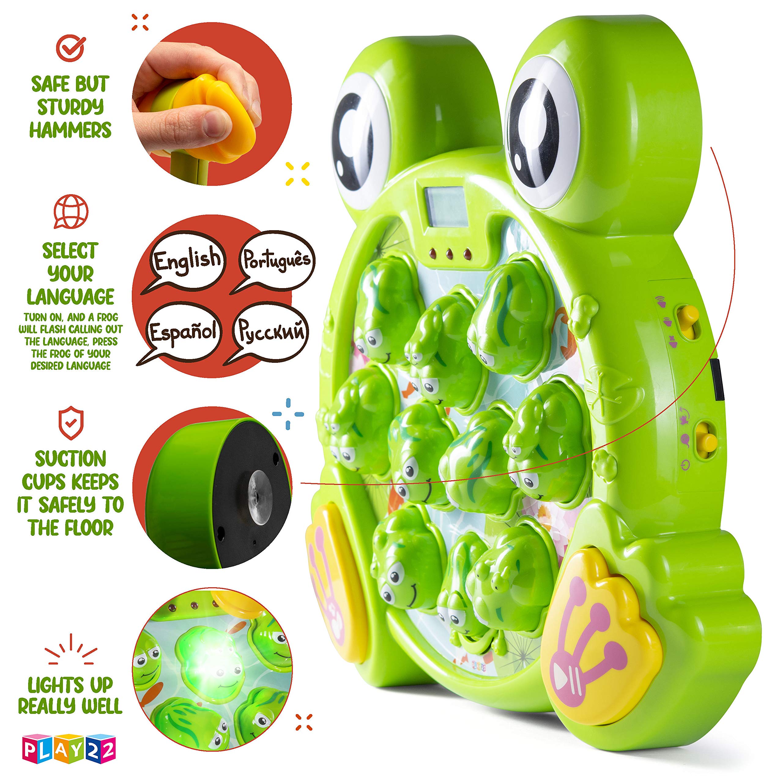 Play22 Whack A Frog Game - Toddler Toys for 2 3 4 5 Year Old Boys & Girls, Early Developmental Learning Baby Toy, Perfect Birthday Gift for Kids, Fun Indoor Activity for Family Game Nights
